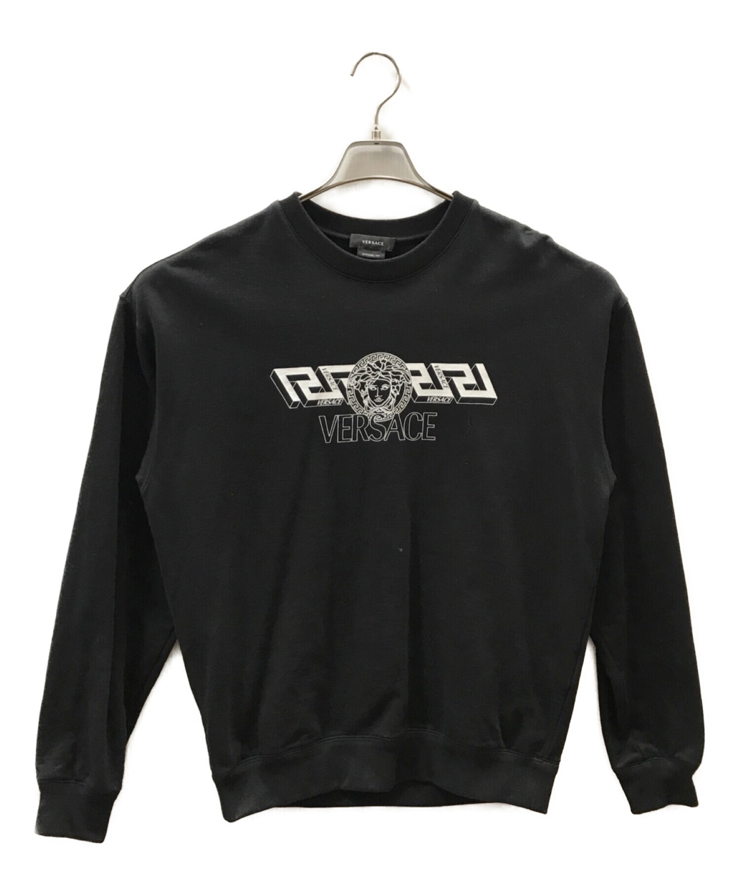 中古・古着通販】VERSACE (ヴェルサーチェ) ロゴスウェット ブラック 