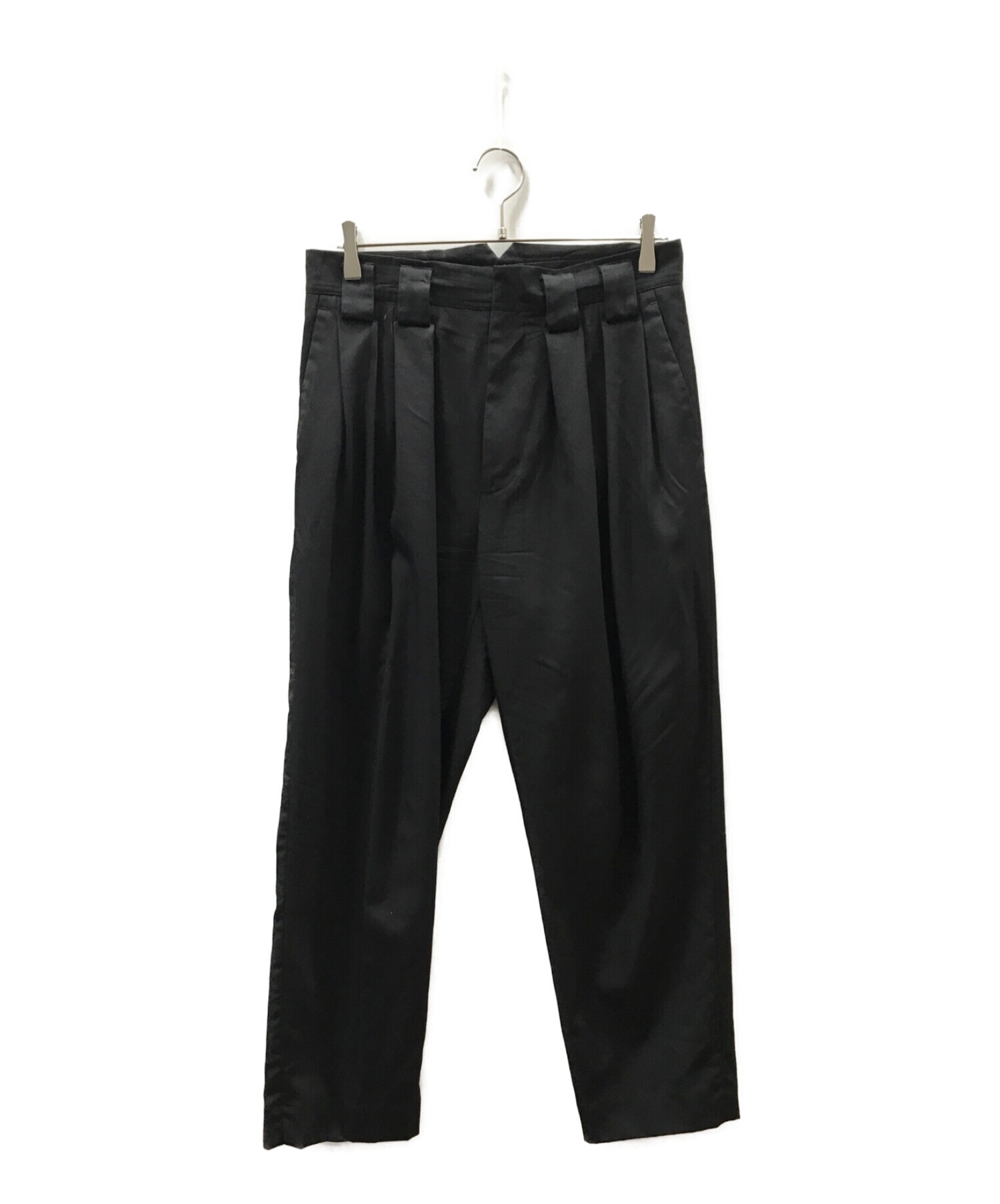 中古・古着通販】stein (シュタイン) DOUBLE WIDE TROUSERS ブラック 