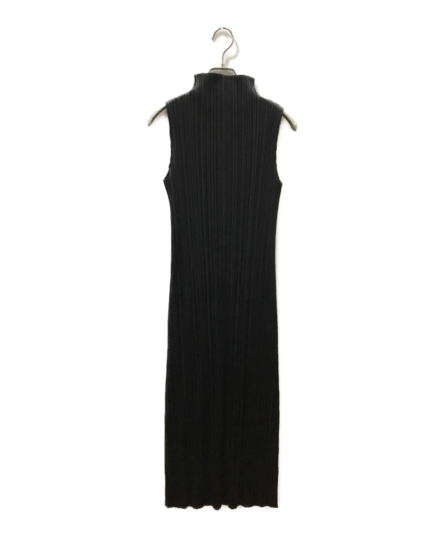 PLEATS PLEASE ワンピース ノースリーブ ブラック サイズ3