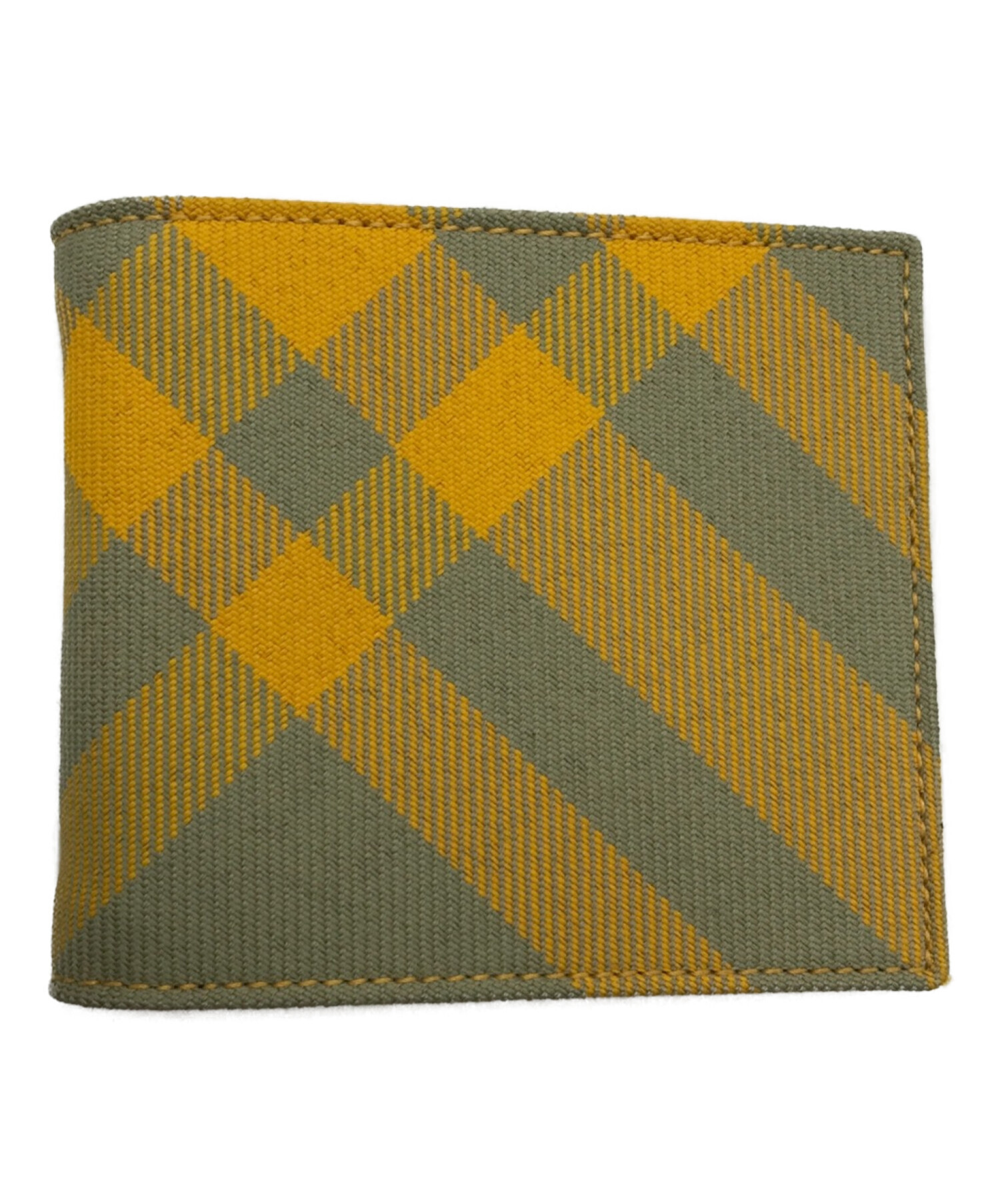 中古・古着通販】BURBERRY (バーバリー) 2つ折り財布 イエロー  