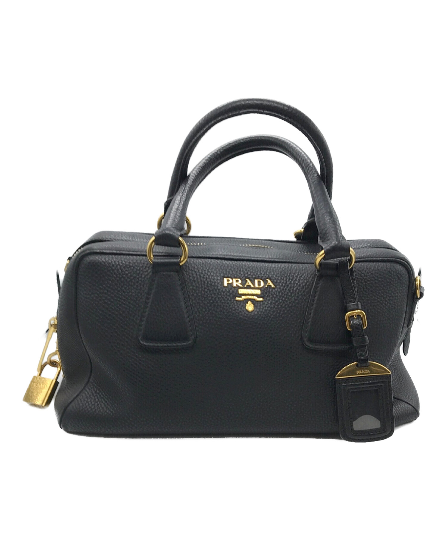 本物プラダPRADA本革オールレザービジネスデカビッグボストンバッグ