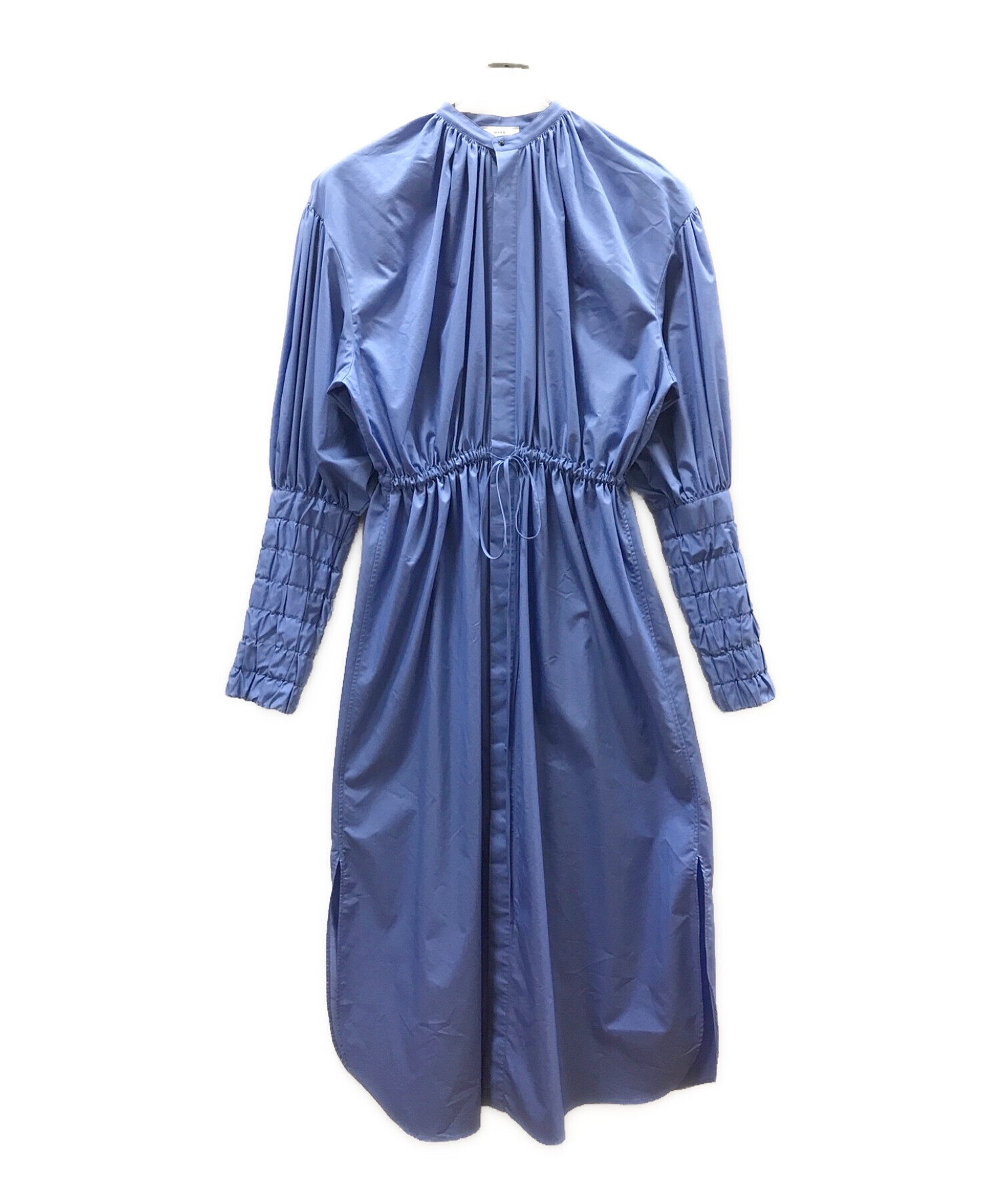 中古・古着通販】HYKE (ハイク) GATHERED BALLOON SLEEVE DRESS ブルー 