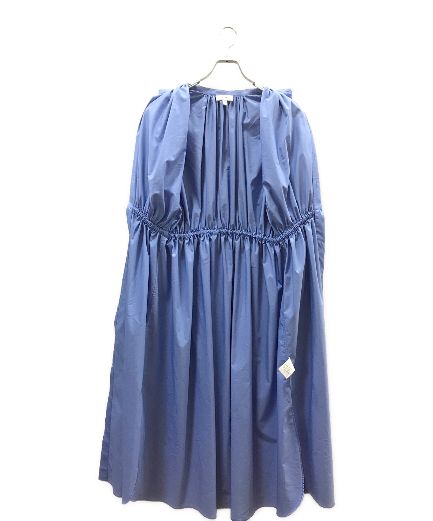 中古・古着通販】HYKE (ハイク) GATHERED BALLOON SLEEVE DRESS ブルー 