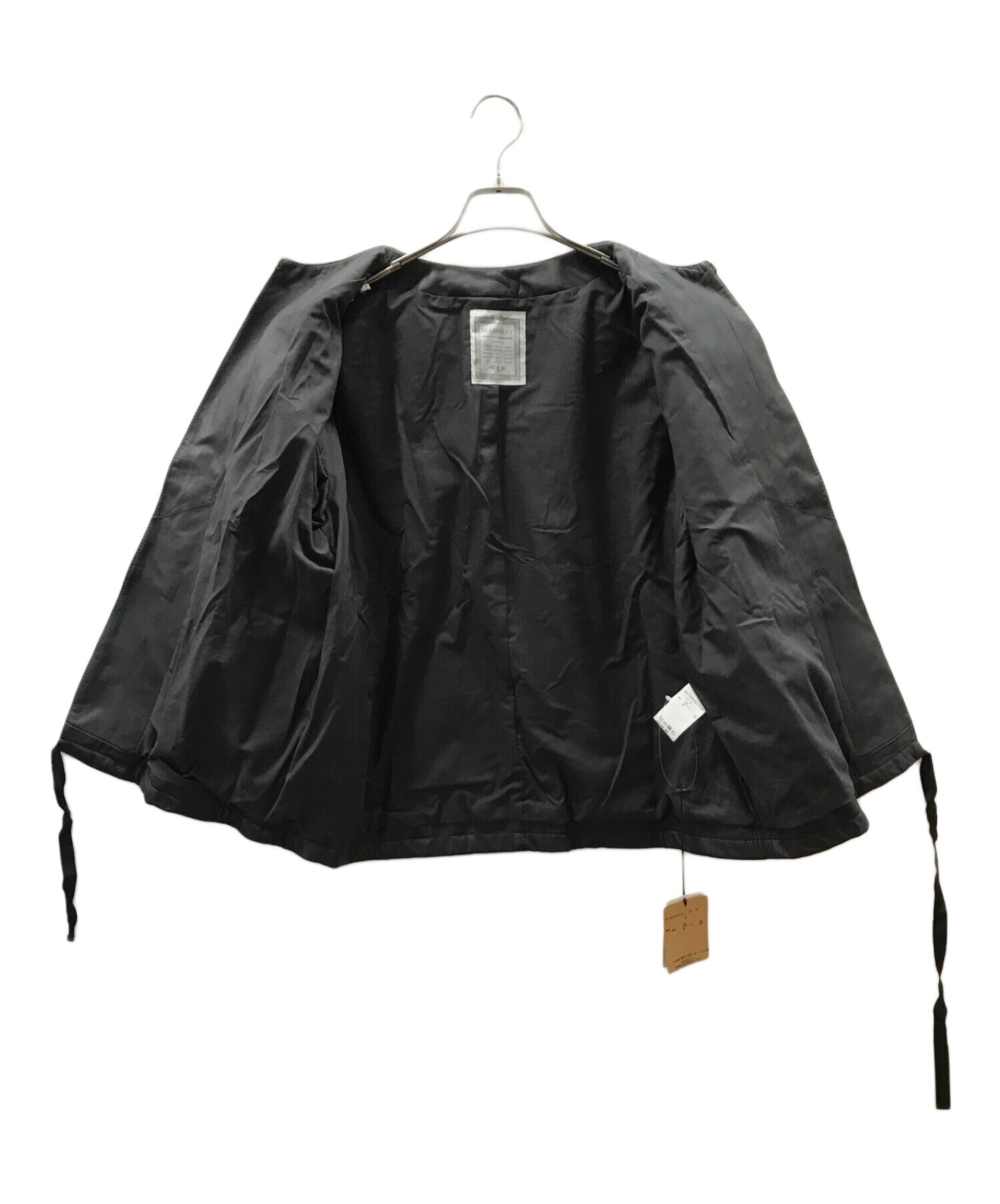 BEARDSLEY (ビアズリー)フード付き羊皮ジャケット サイズF 黒