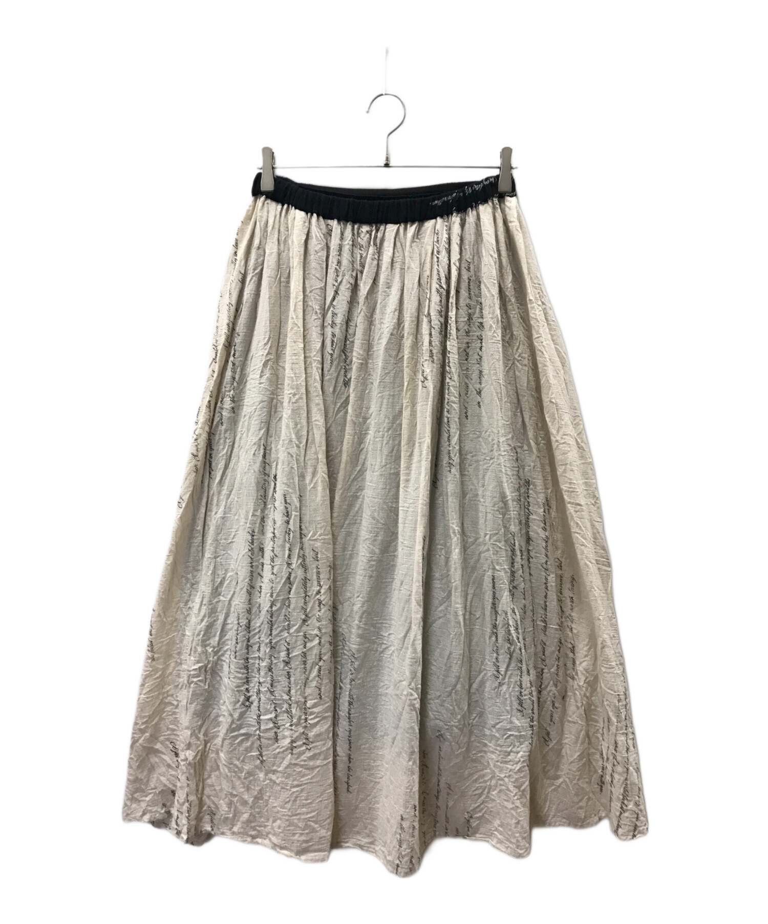 pas de calais (パドカレ) Love letter print スカート ベージュ