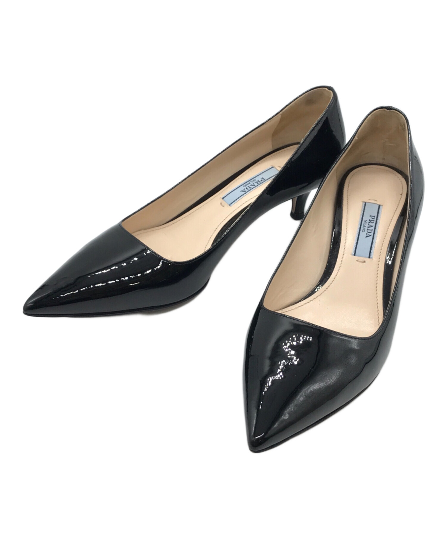 中古・古着通販】PRADA (プラダ) エナメルパンプス ブラック サイズ 