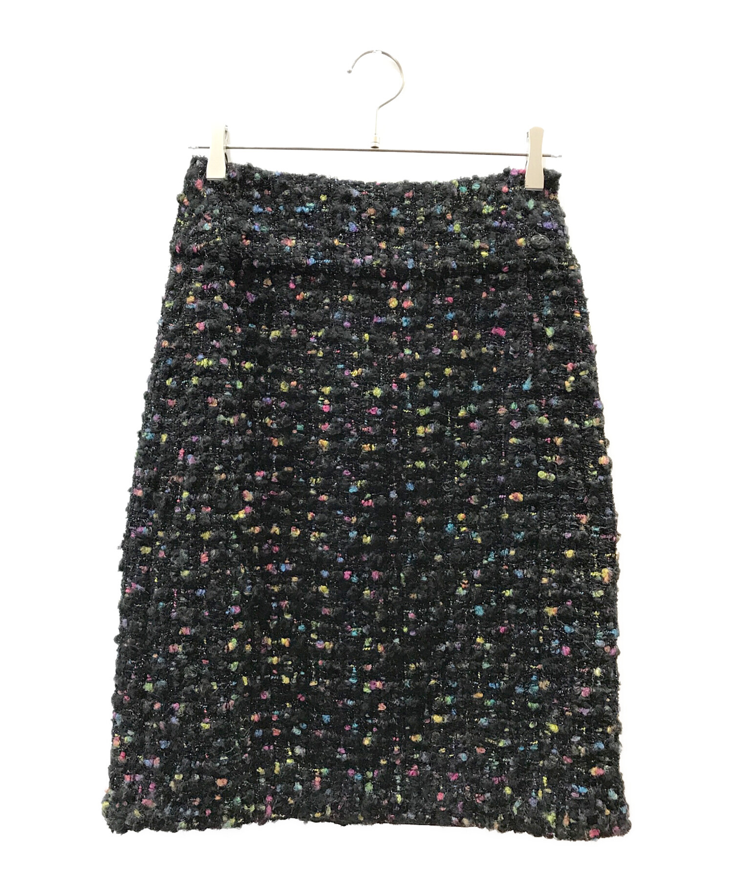中古・古着通販】CHANEL (シャネル) ツイードスカート ブラック サイズ 