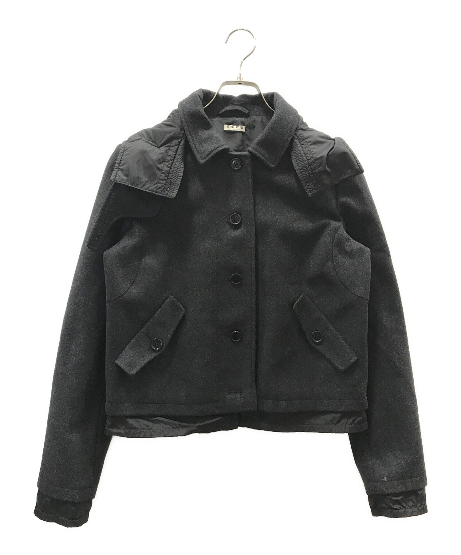中古・古着通販】MIU MIU (ミュウミュウ) フーデッドショートコート 