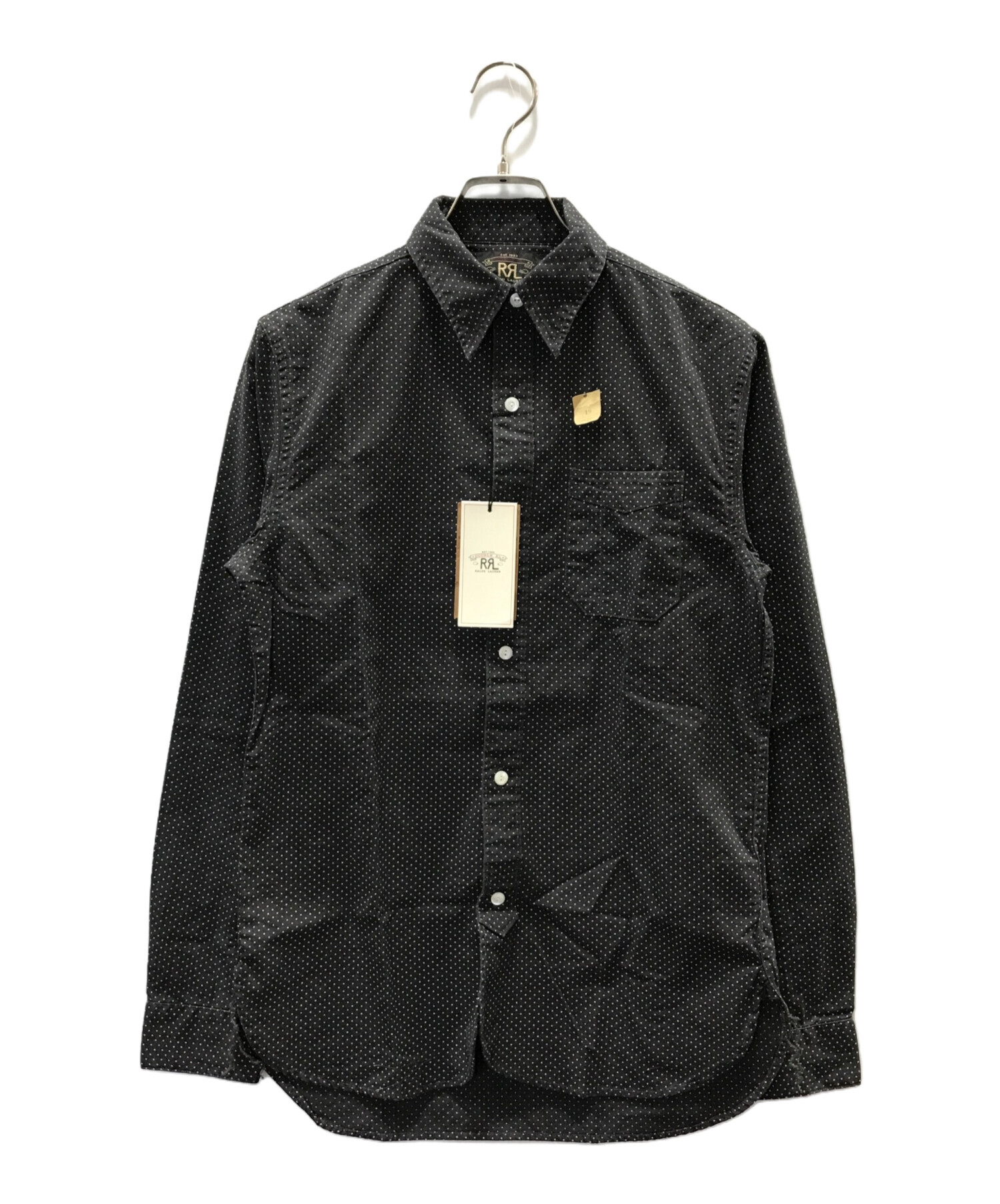 中古・古着通販】RRL (ダブルアールエル) ドットシャツ ブラック 