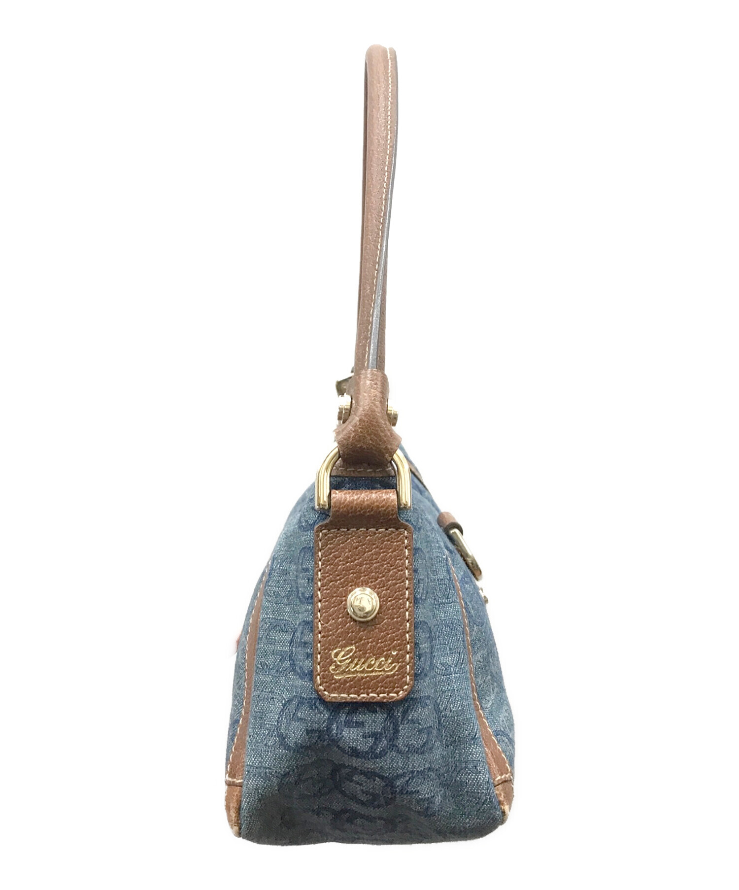 GUCCI 斜め掛け ショルダーバッグ デニム インターロッキング アビーライン