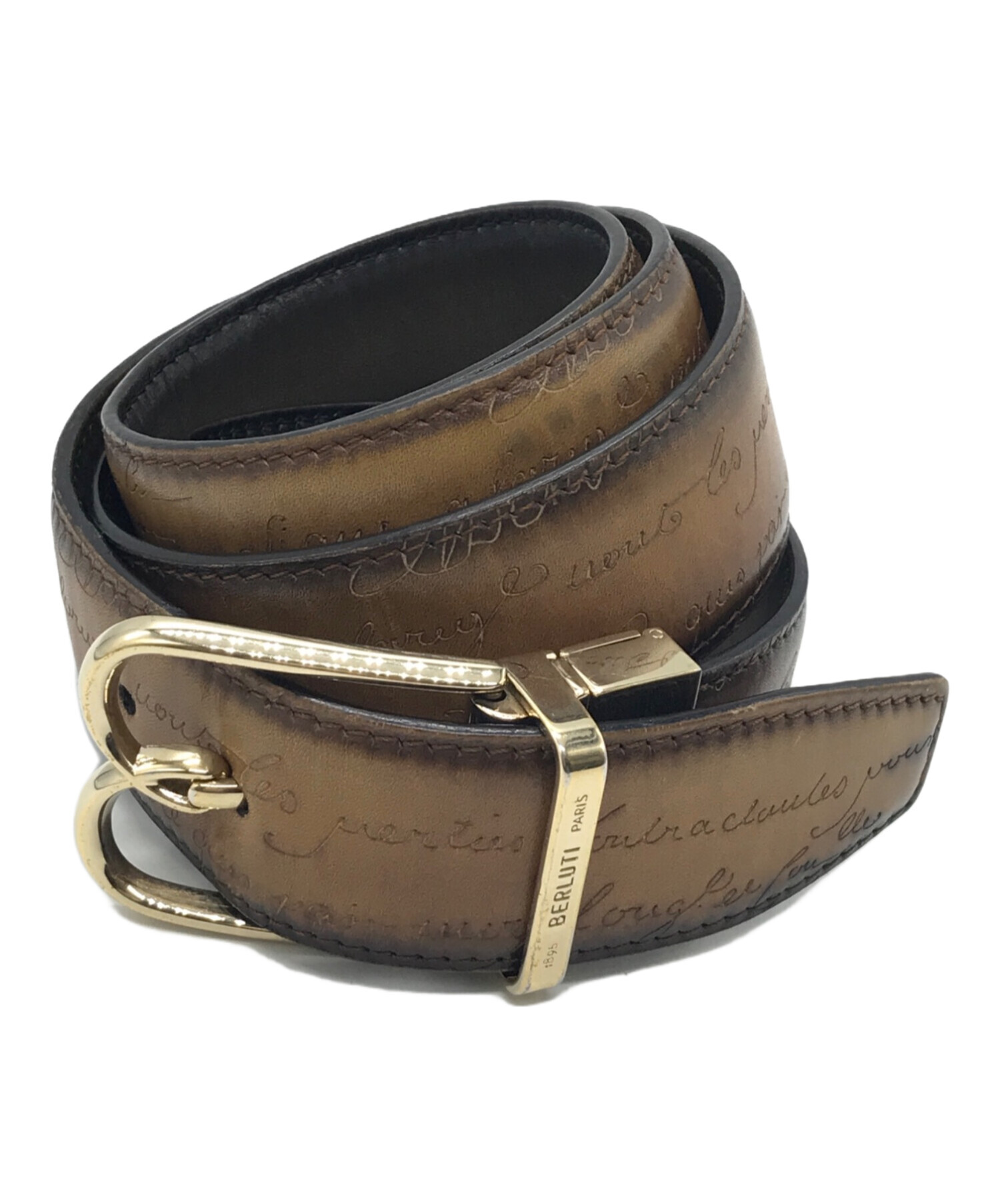 中古・古着通販】Berluti (ベルルッティ) ロゴバックルレザーベルト 