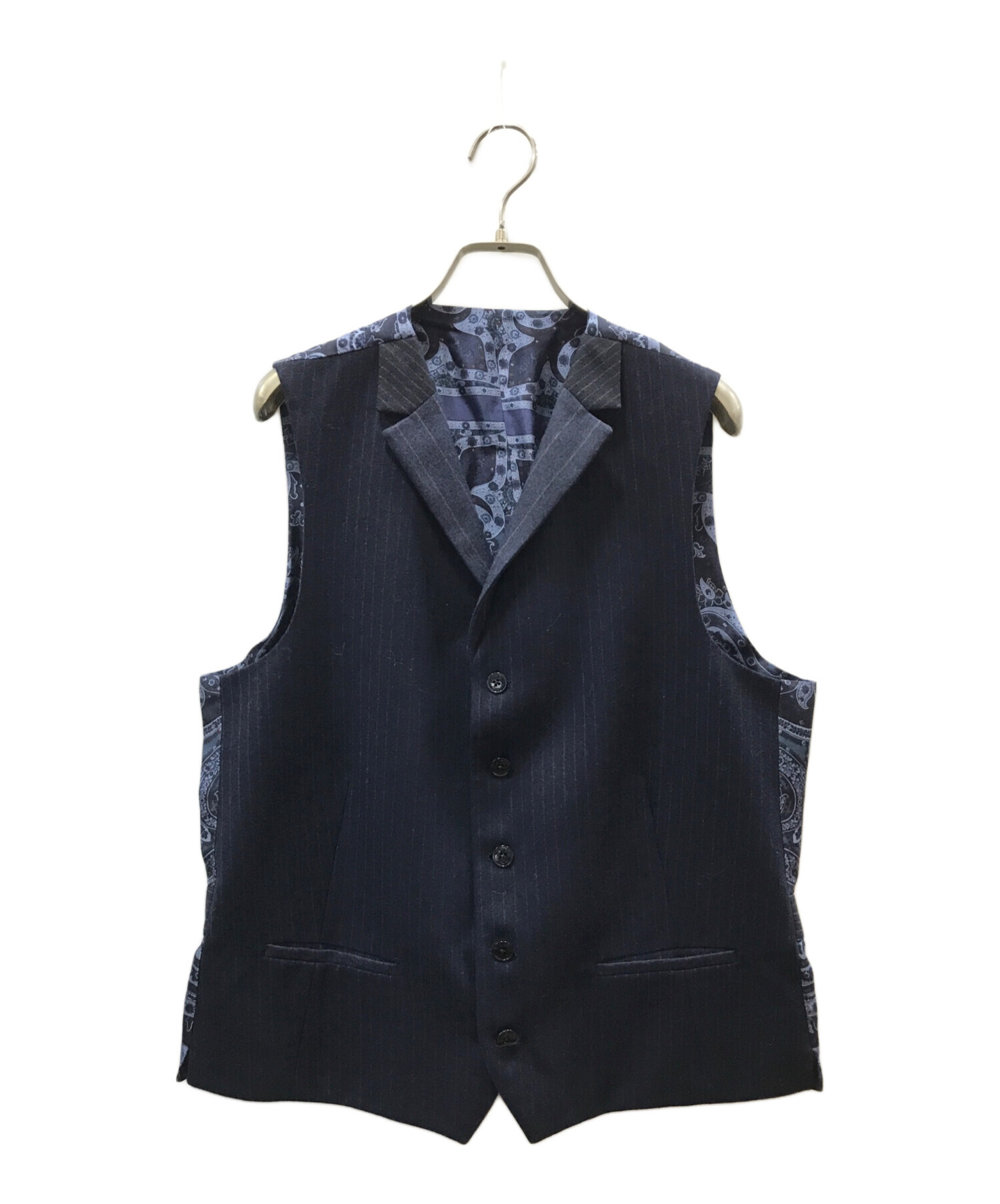 未使用級 ETRO 3ピース スーツ セットアップ 絵画総柄 ネイビー