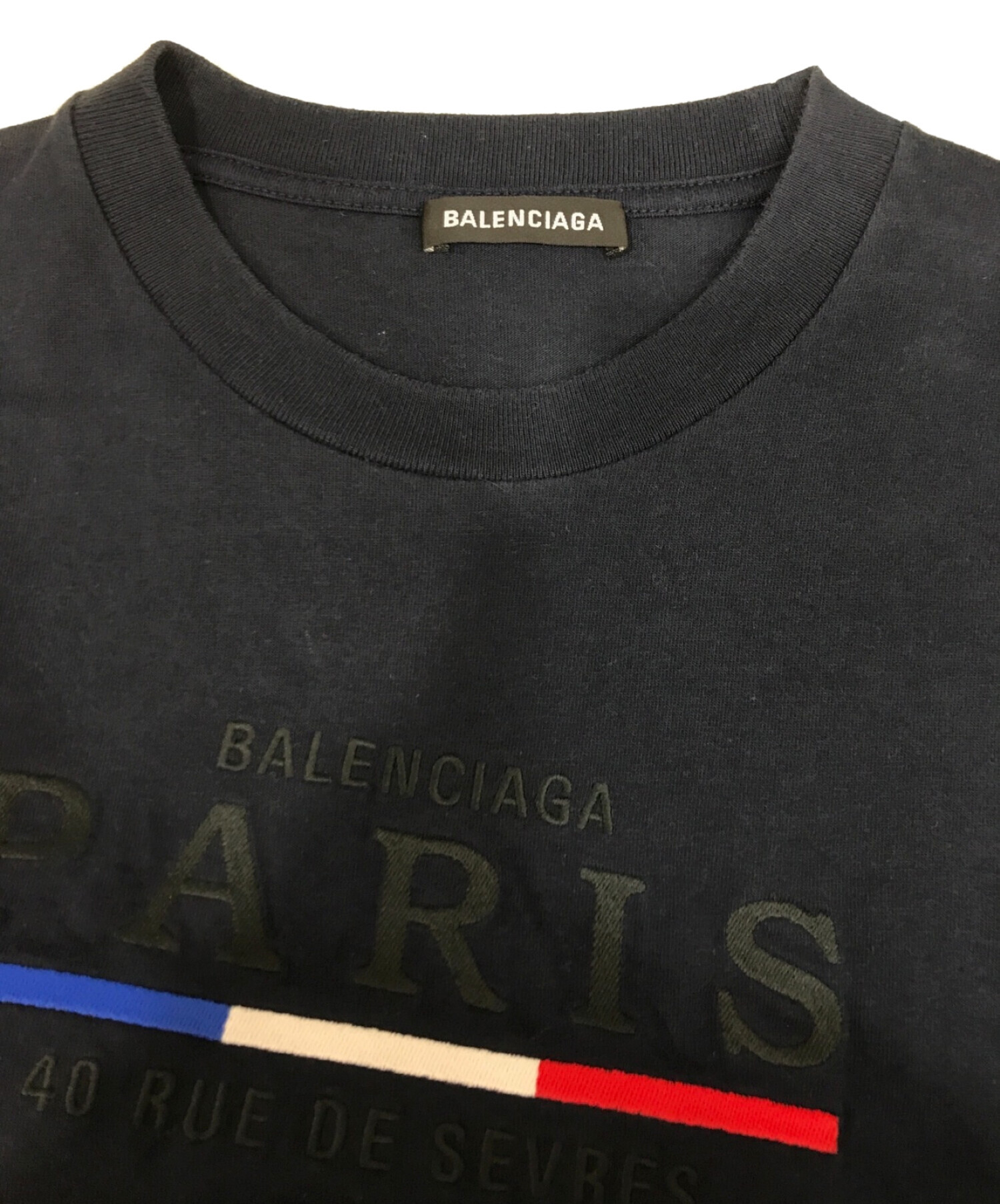 中古・古着通販】BALENCIAGA (バレンシアガ) PARISロゴ刺繍Tシャツ