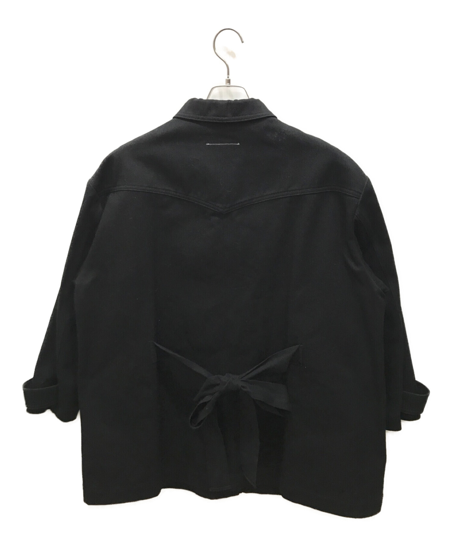 MM6 Maison Margiela (エムエムシックス メゾンマルジェラ) オーバーサイズデニムジャケット ブラック サイズ:40
