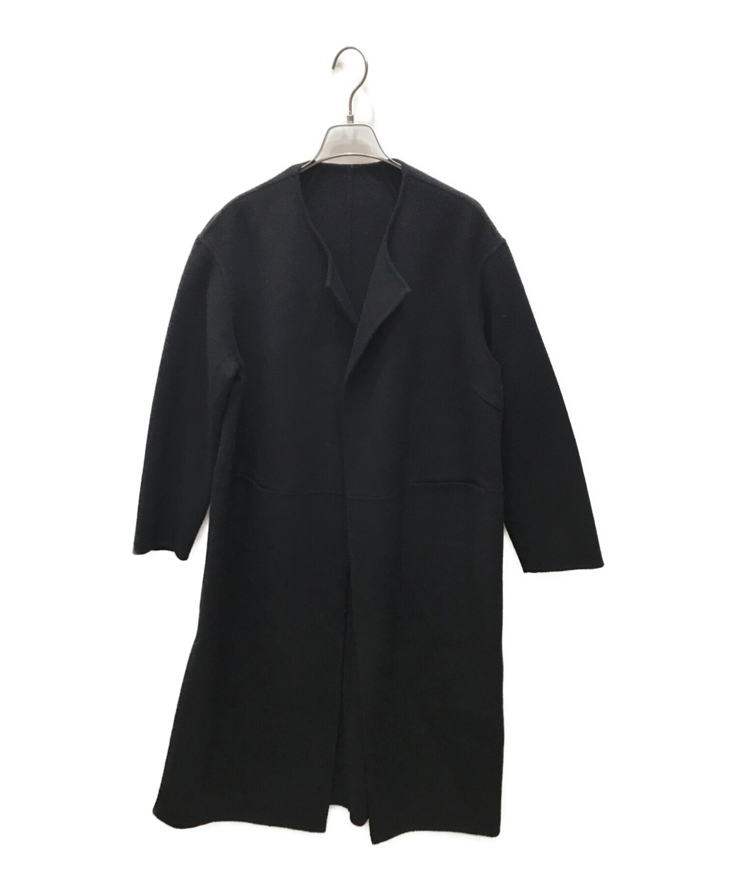 DEUXIEME CLASSE (ドゥーズィエム クラス) victorianリバーロングノーカラーコート ブラック サイズ:36