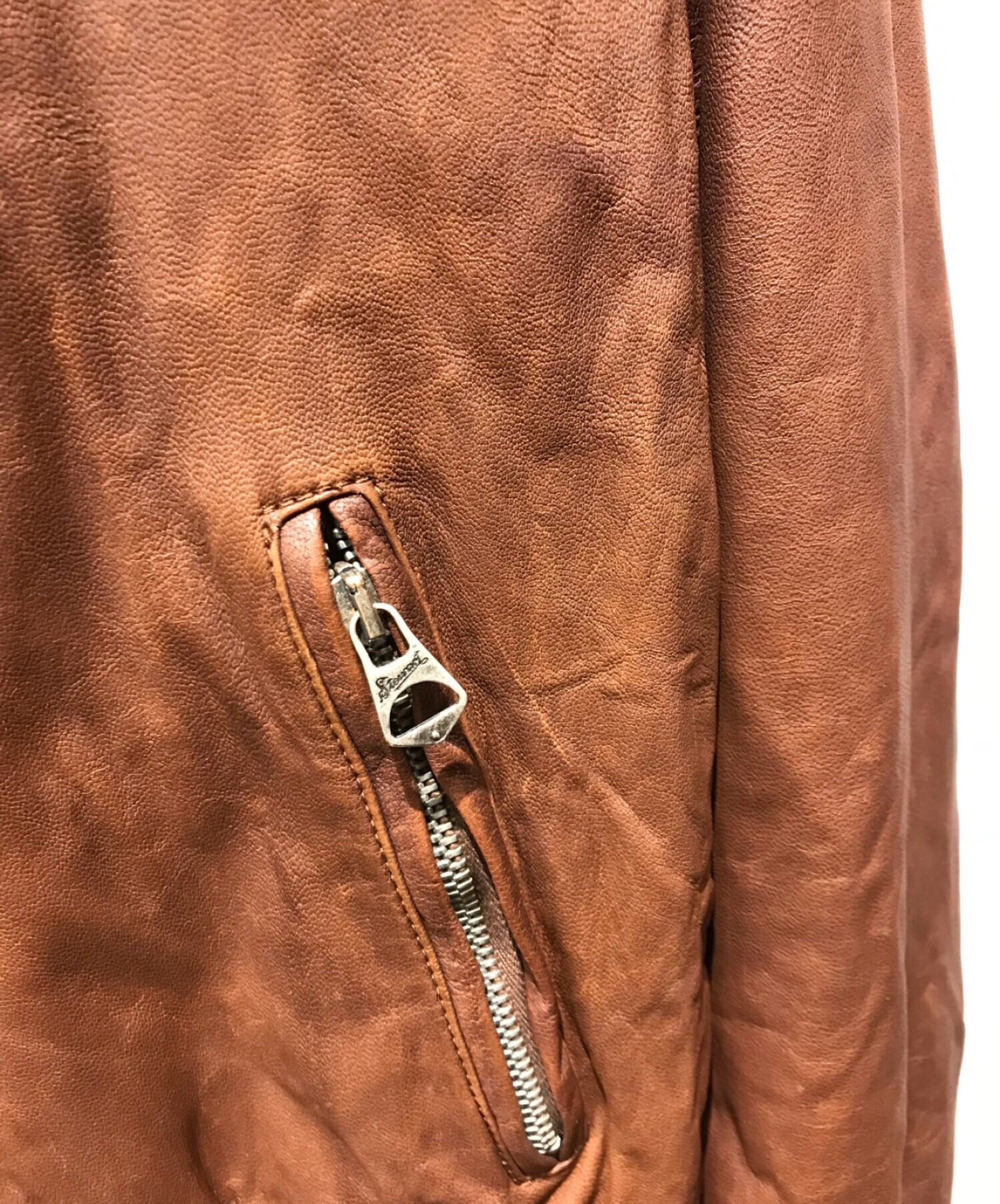 中古・古着通販】stewart (スチュアート) レザージャケット ブラウン 