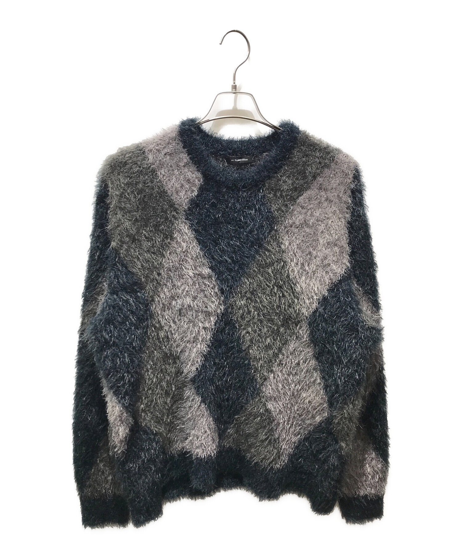 ナンバーナイン ニット メッシュ モヘア ボーダー オーバーサイズ