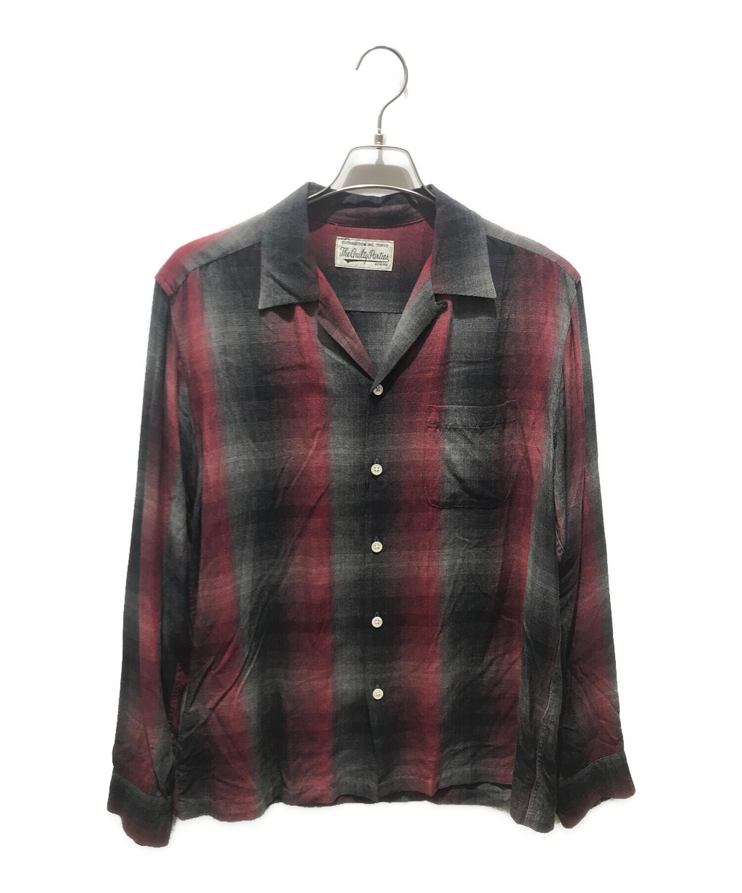 WACKO MARIA (ワコマリア) オンブレチェックシャツ グレー×レッド サイズ:XL