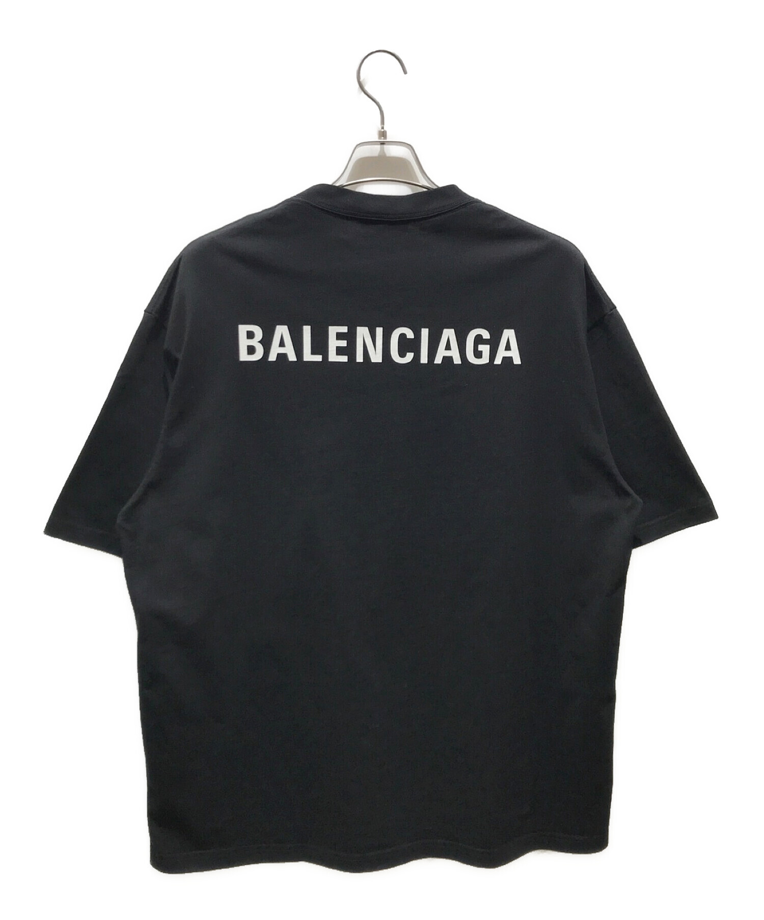 BALENCIAGA (バレンシアガ) ロゴプリントオーバーサイズTシャツ　HT83 612966 TIVG5 1070　 MT ブラック サイズ:M