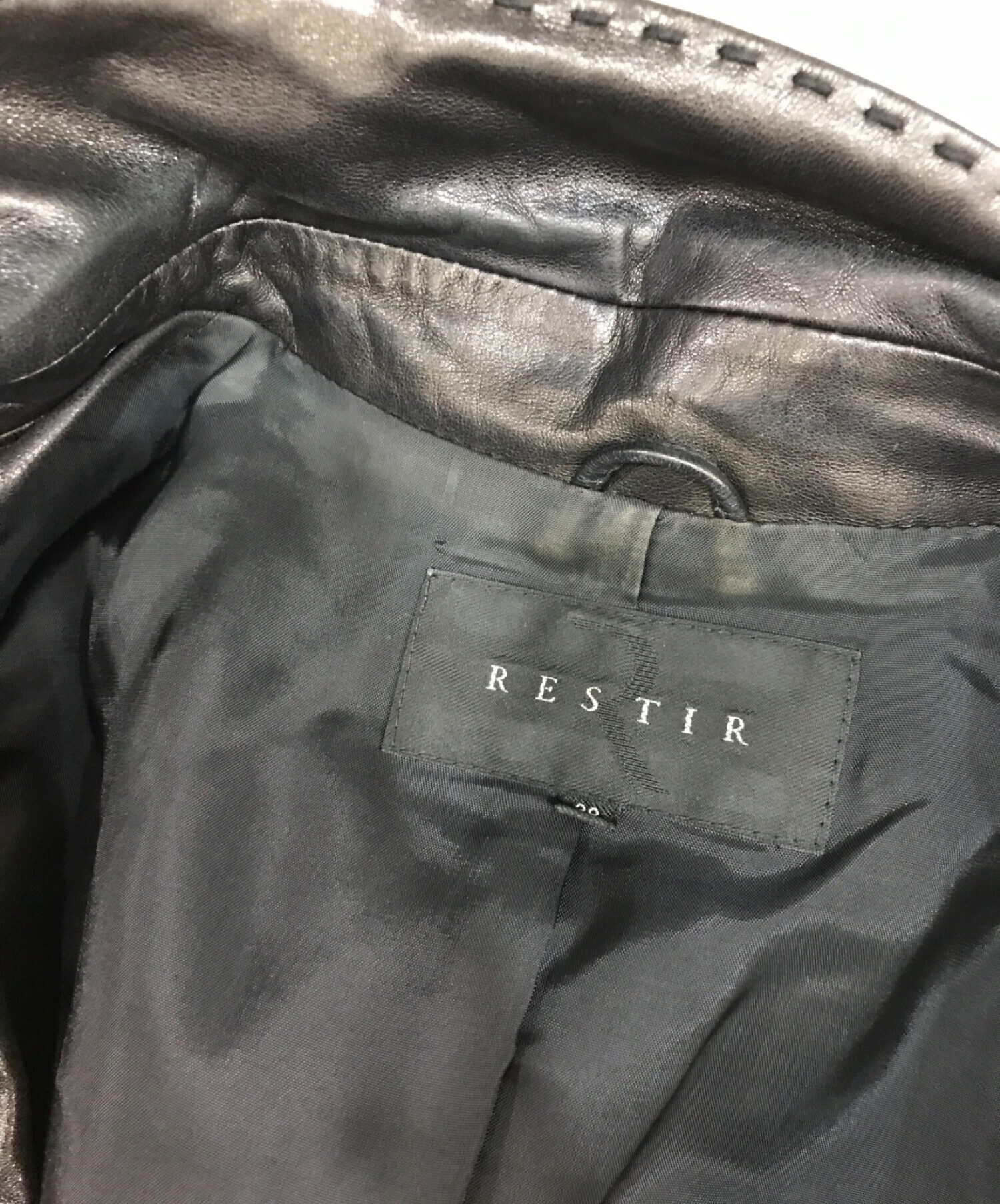 RESTIR (リステア) レザージャケット ブラック サイズ:38