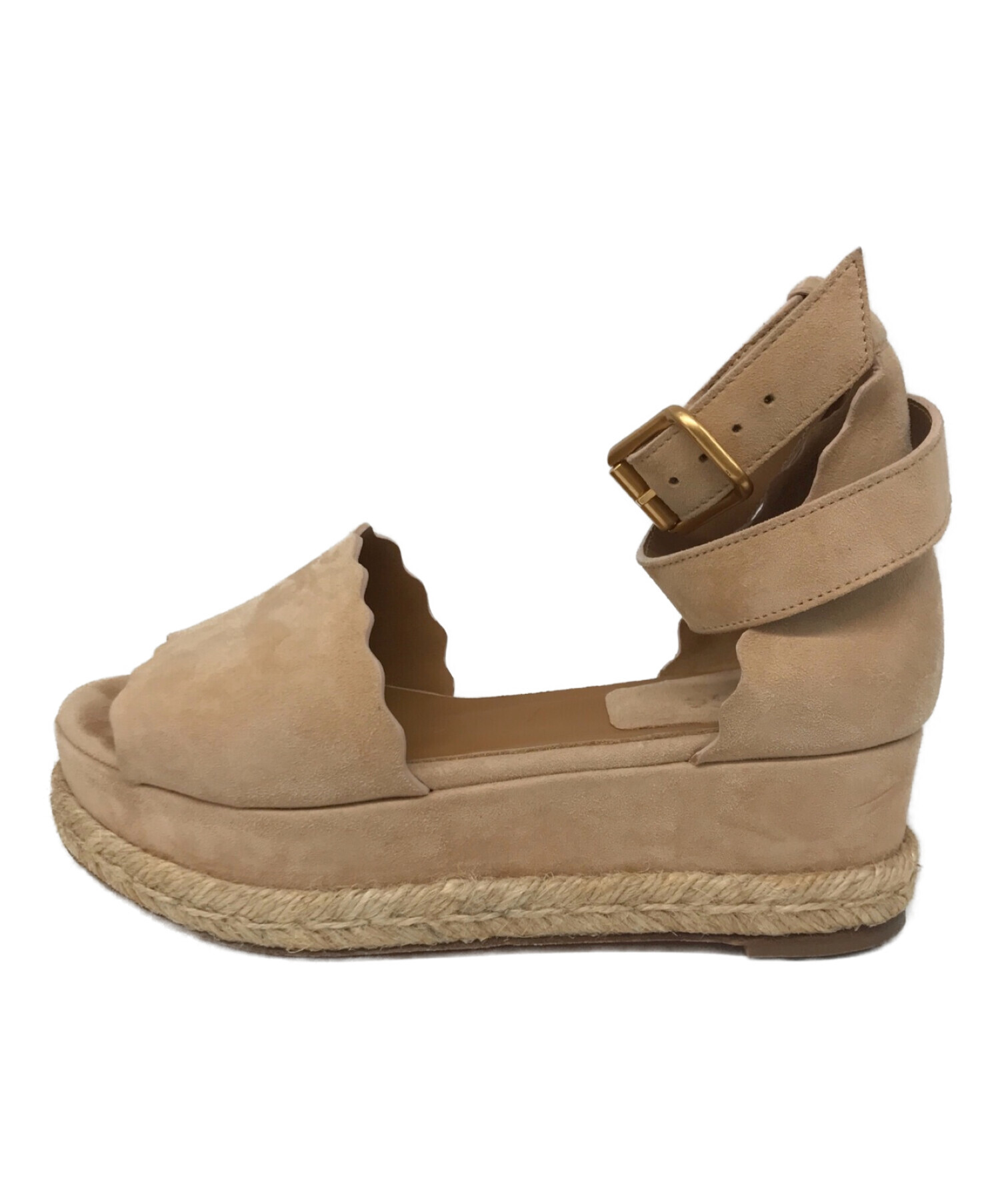 中古・古着通販】Chloe (クロエ) ジュートウェッジスウェードサンダル 