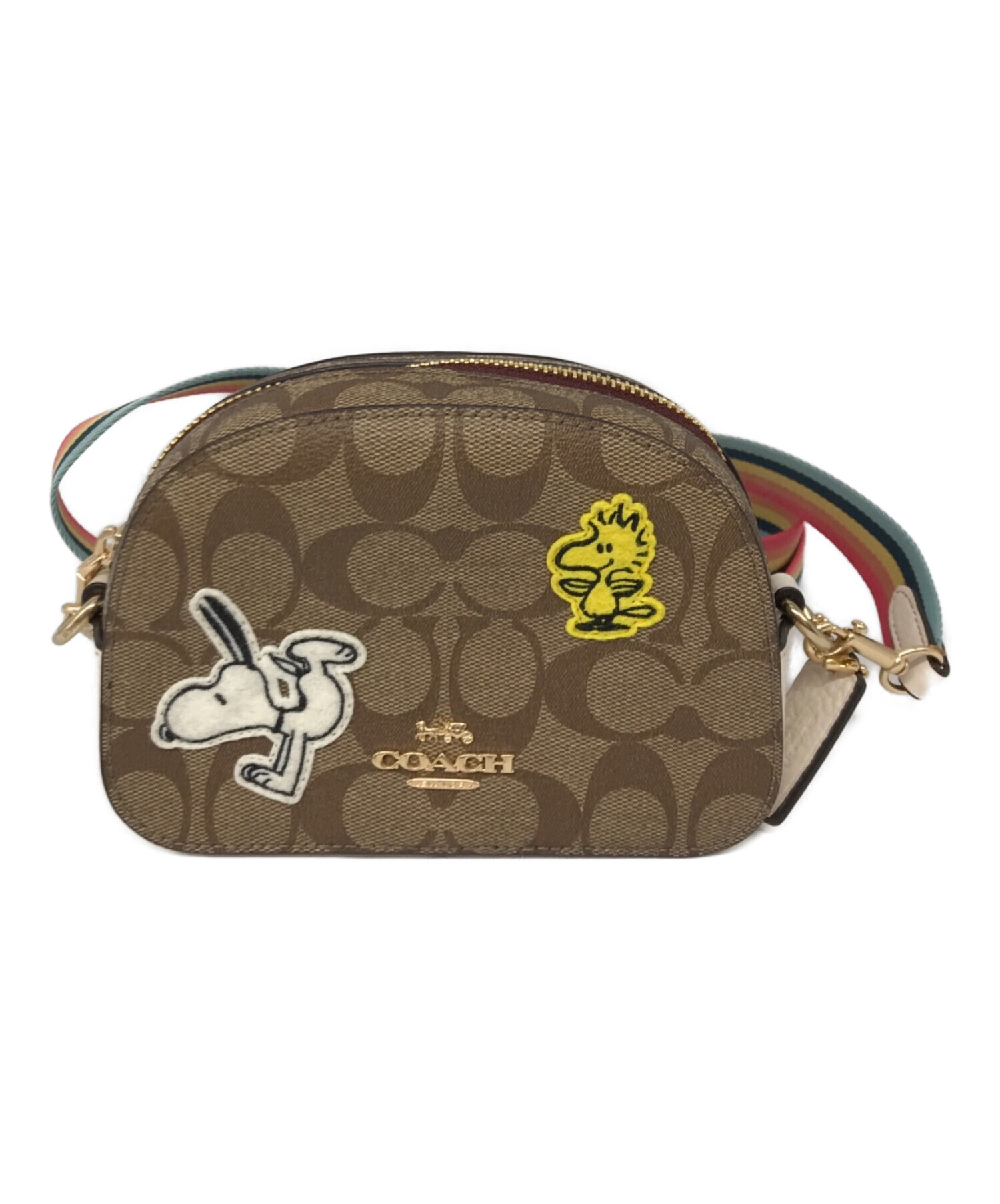 COACH スヌーピー ショルダーバッグ ブラウン COACH スヌーピー ショルダーバッグ ブラウン
