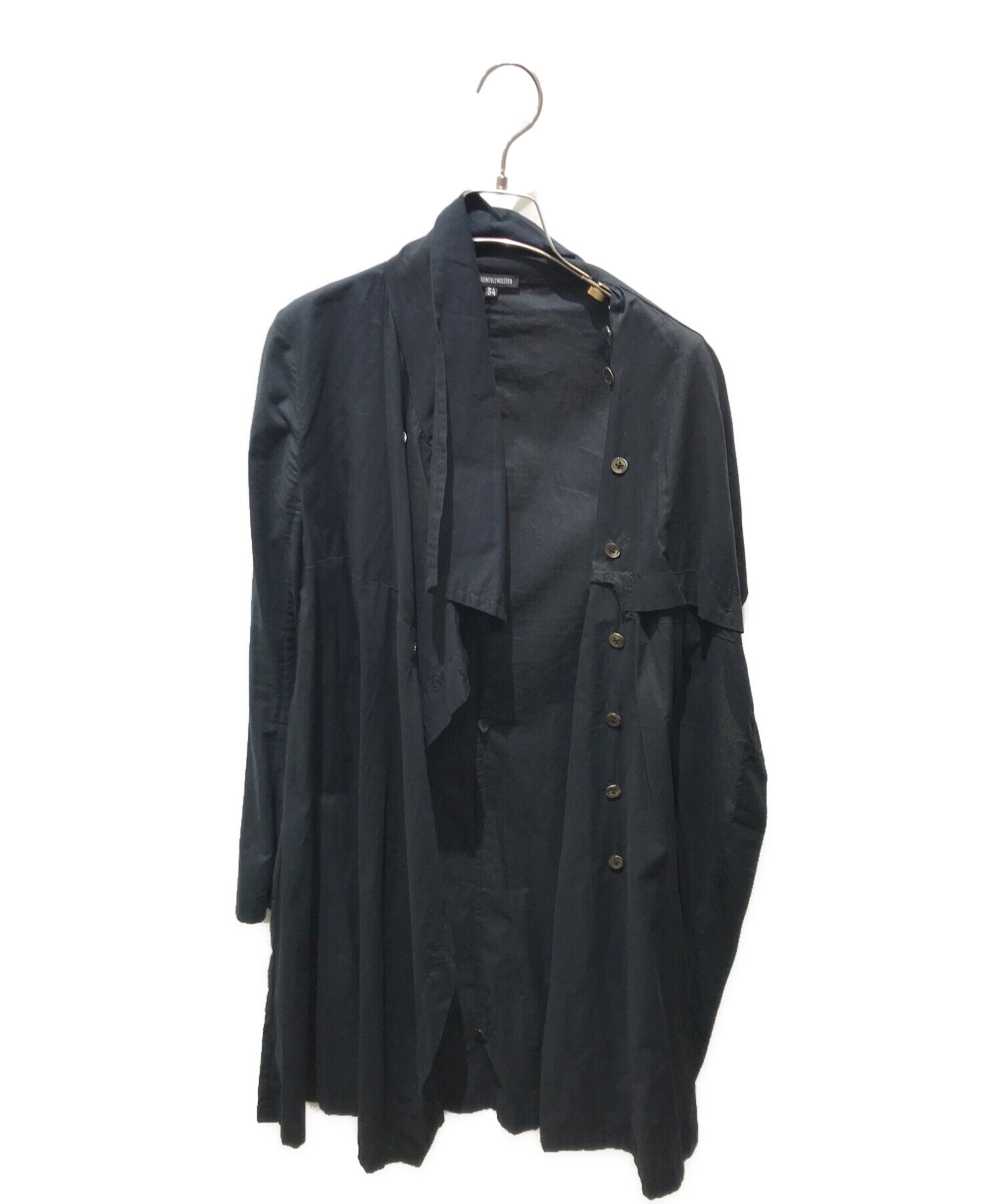 ANN DEMEULEMEESTER アシンメトリー ワンピース ブラック 34 ANN DEMEULEMESTER ワンピース サイズ34