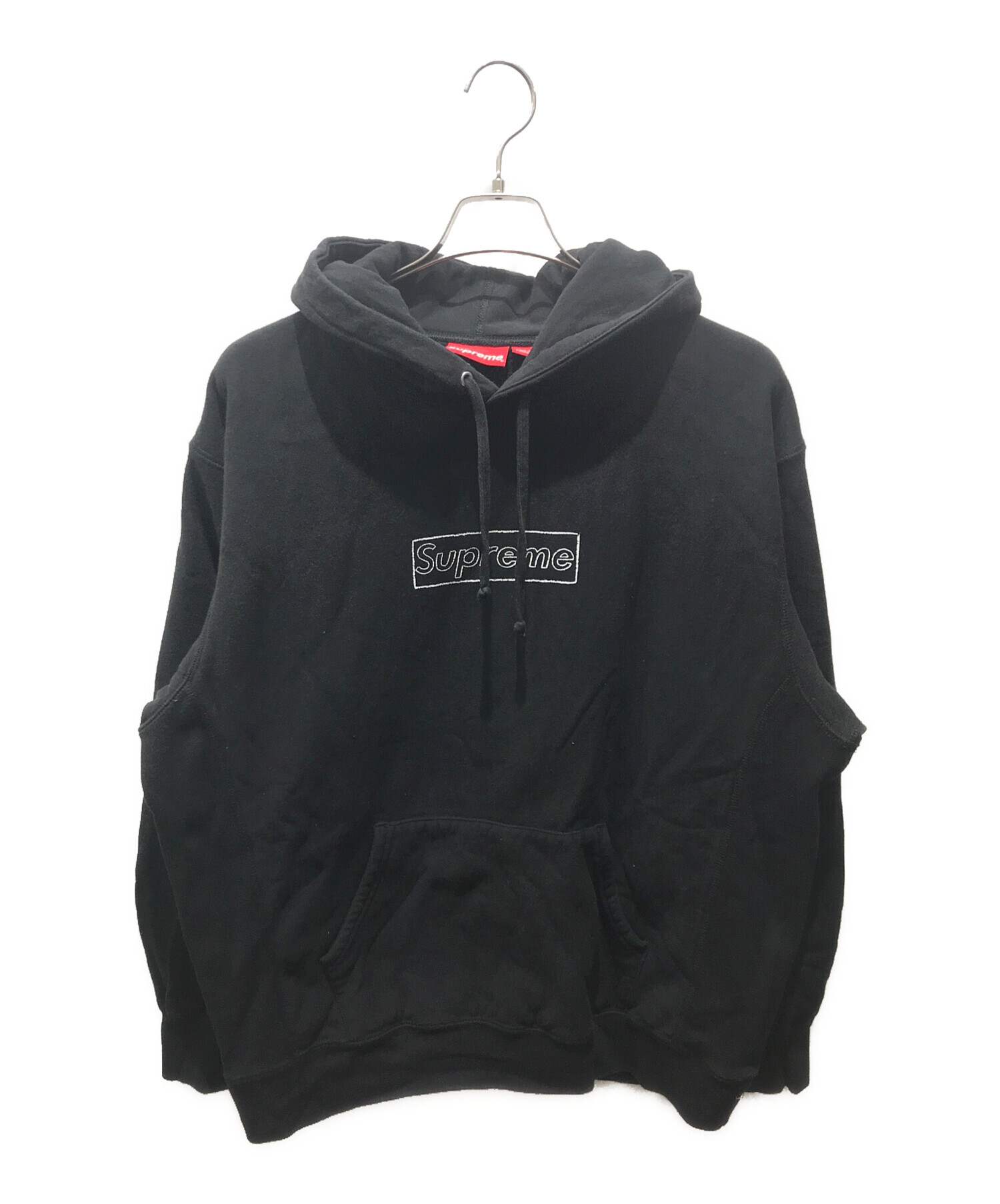 Supreme Kaws Chalk Logo Hoodie Black 黒 L