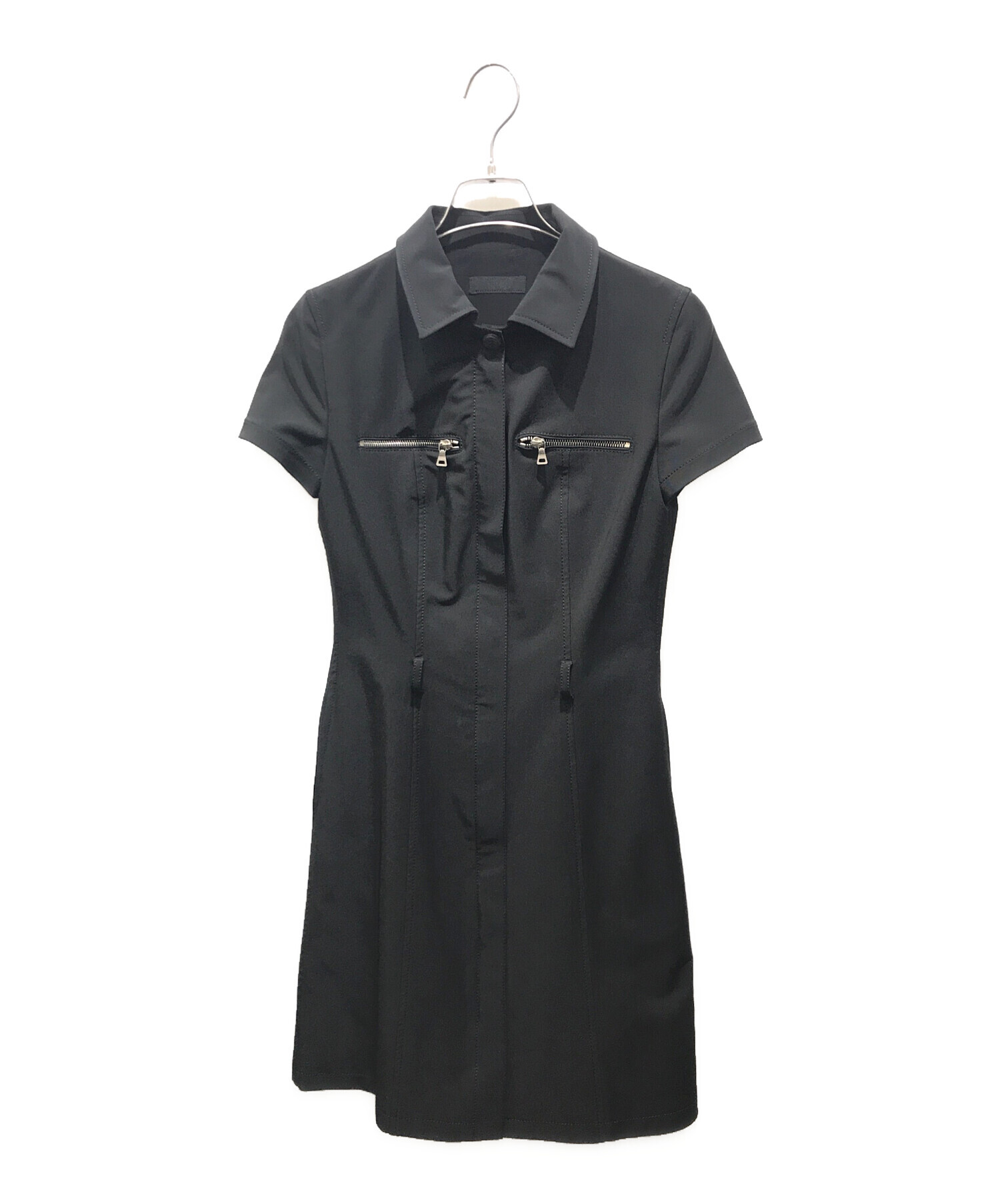 中古・古着通販】PRADA (プラダ) ナイロンジップミニワンピース  