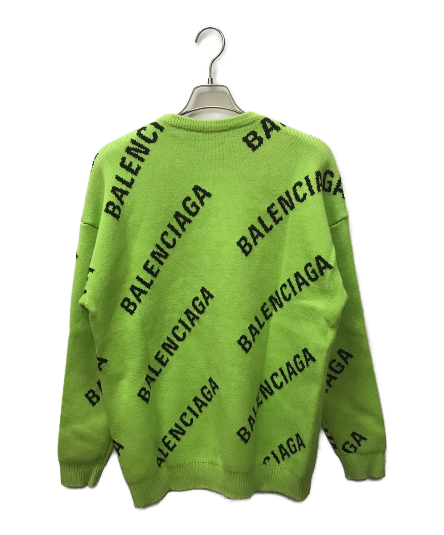 BALENCIAGA (バレンシアガ) Logo-embroidered sweater グリーン サイズ:S