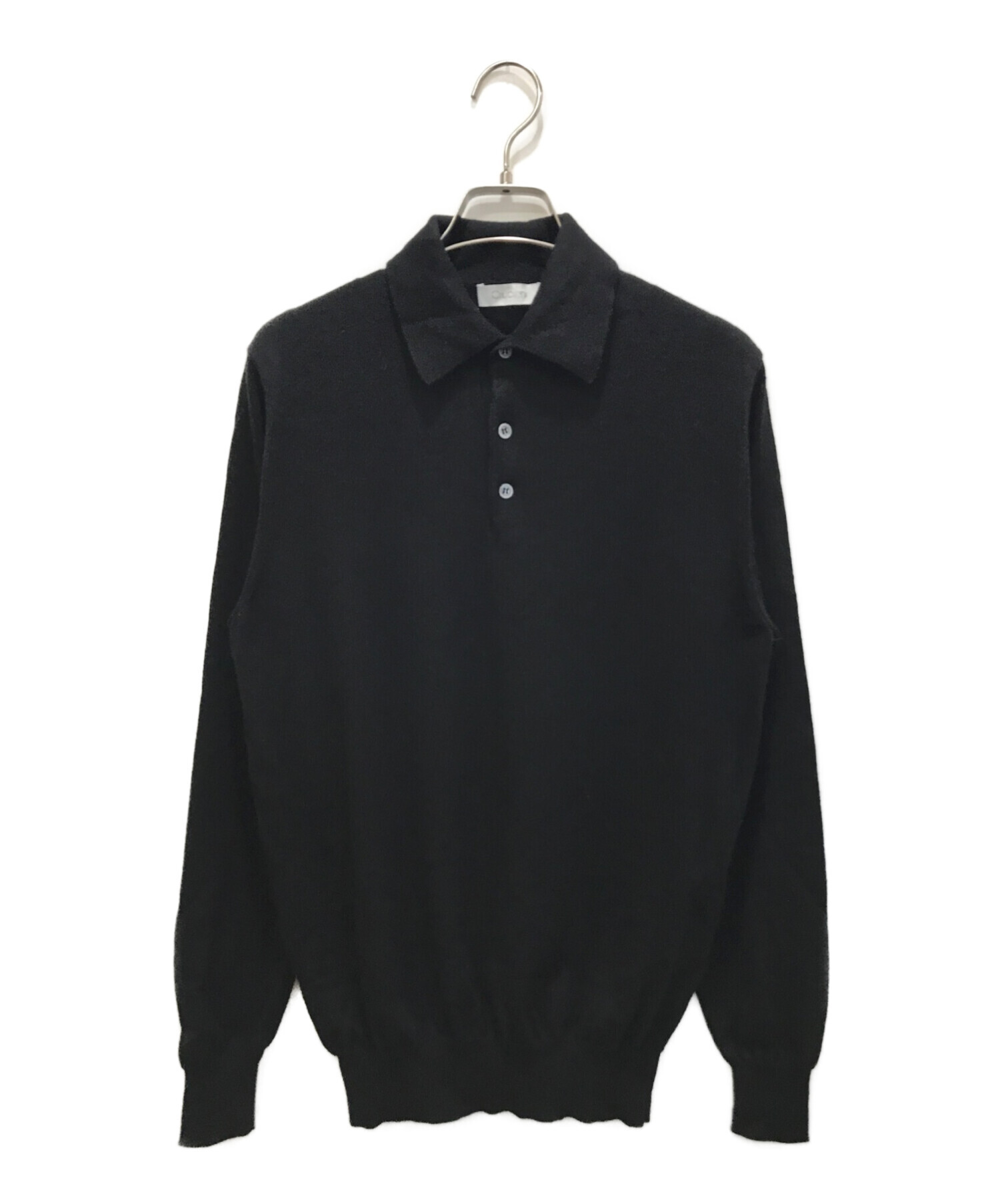 Cruciani (クルチアーニ) L/Sニットポロシャツ ブラック サイズ:48