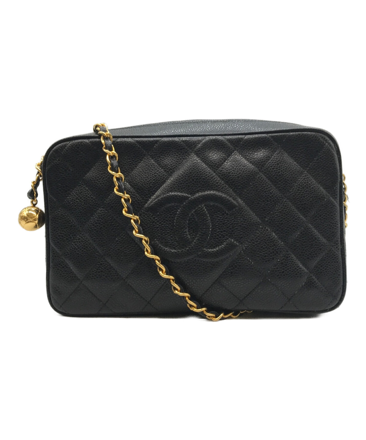 中古・古着通販】CHANEL (シャネル) キャビアスキンマトラッセチェーン 