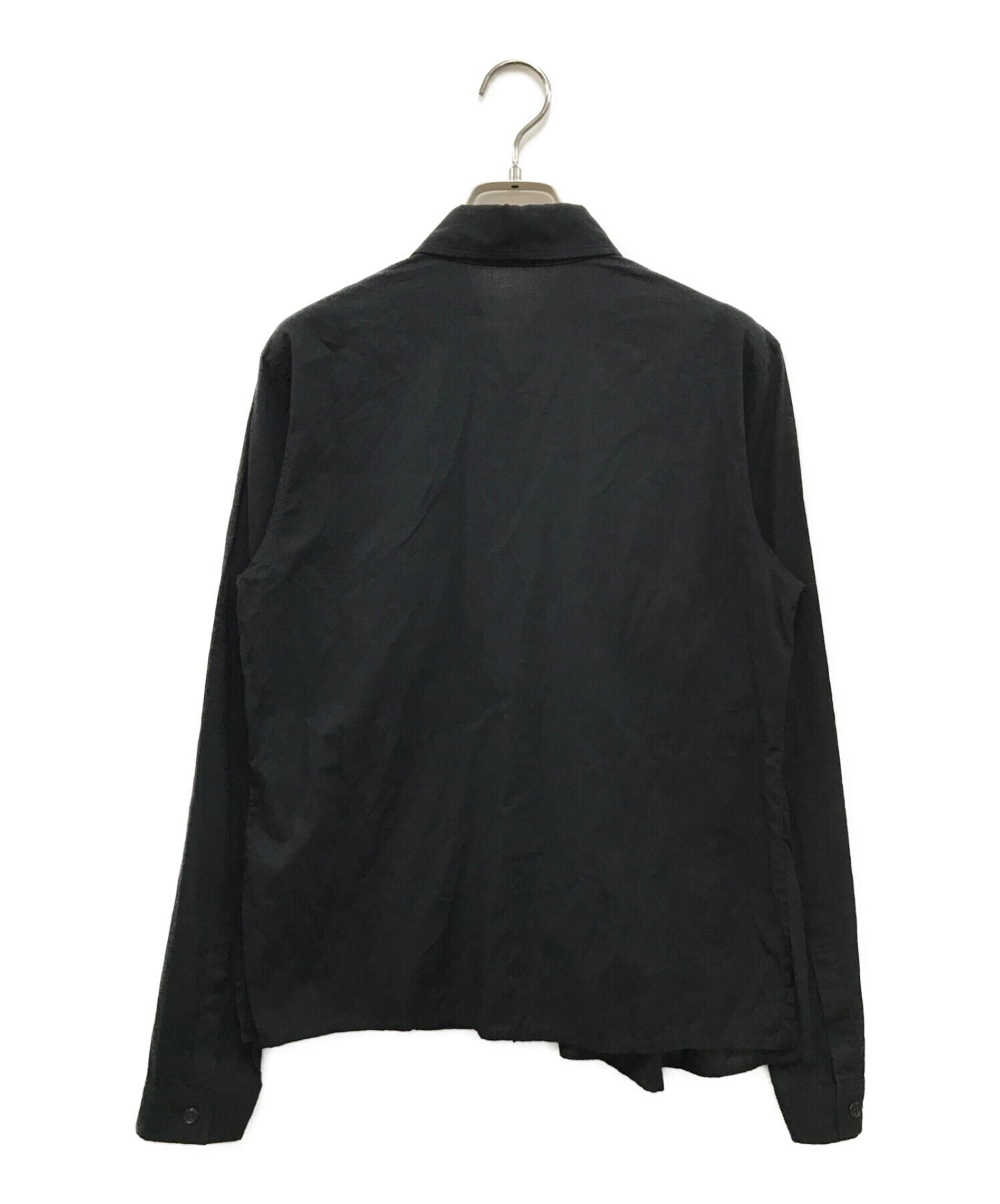 yohji yamamoto+noir (ヨウジヤマモトプリュスノアール) プリーツデザインシャツ ブラック サイズ:1