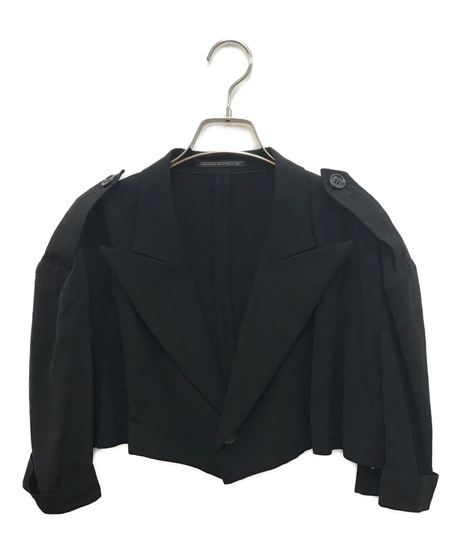 YOHJI YAMAMOTO (ヨウジヤマモト) エポレットショートジャケット ブラック サイズ:１