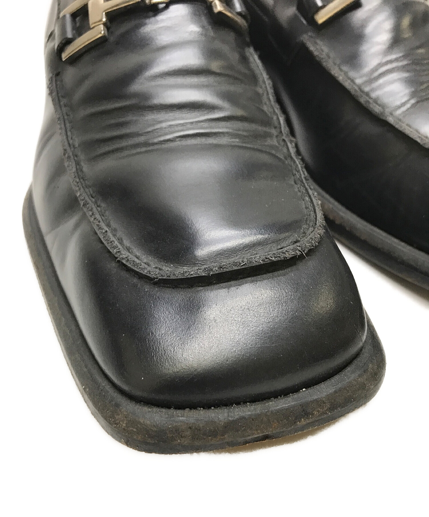 中古・古着通販】GUCCI (グッチ) ビットローファー ブラック サイズ 