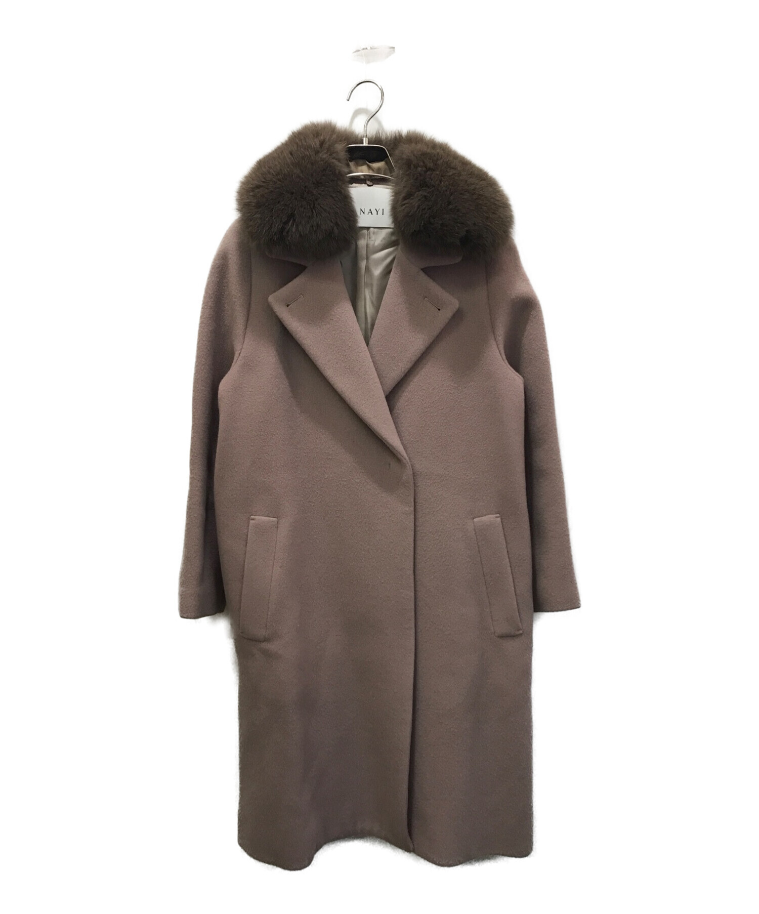 ANAYIアナイ　 ポケットファー ロングコート ANAYIアナイ ポケットファー ロングコート フェイクミンクファー