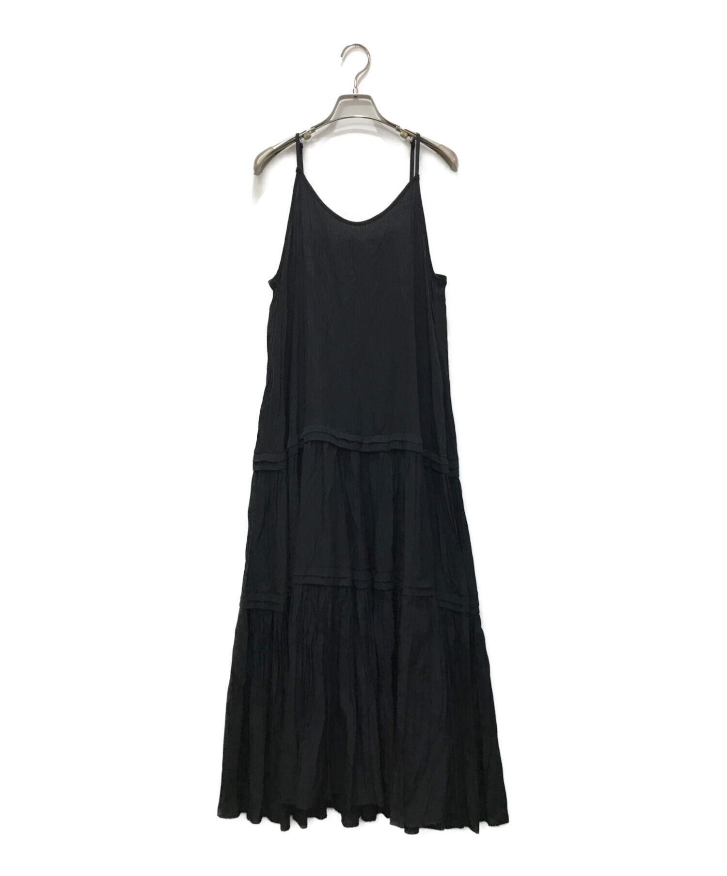 ☆*☆様 最終価格 LOUNGEDRESS サテンティアードキャミワンピース 黒 セール】【3サイズ展開】サテンティアードキャミワンピース