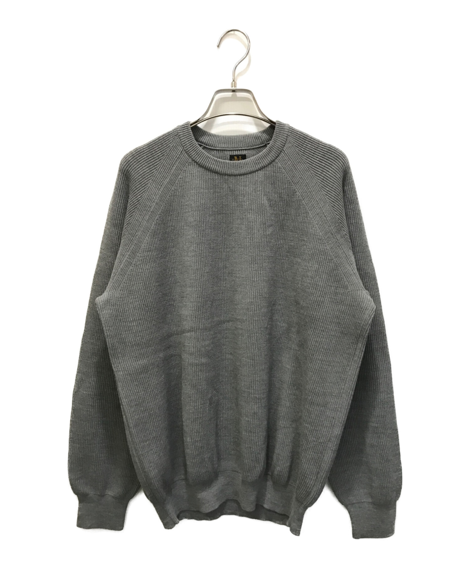 BATONER SIGNATURE CREW NECK グレイブルー(中古・古着通販 BATONER SIGNATURE CREW NECK グレイブルー(中古・古着通販