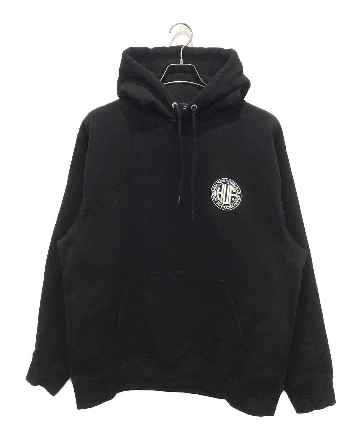 中古・古着通販】HUF (ハフ) サークルロゴパーカー ブラック サイズ 