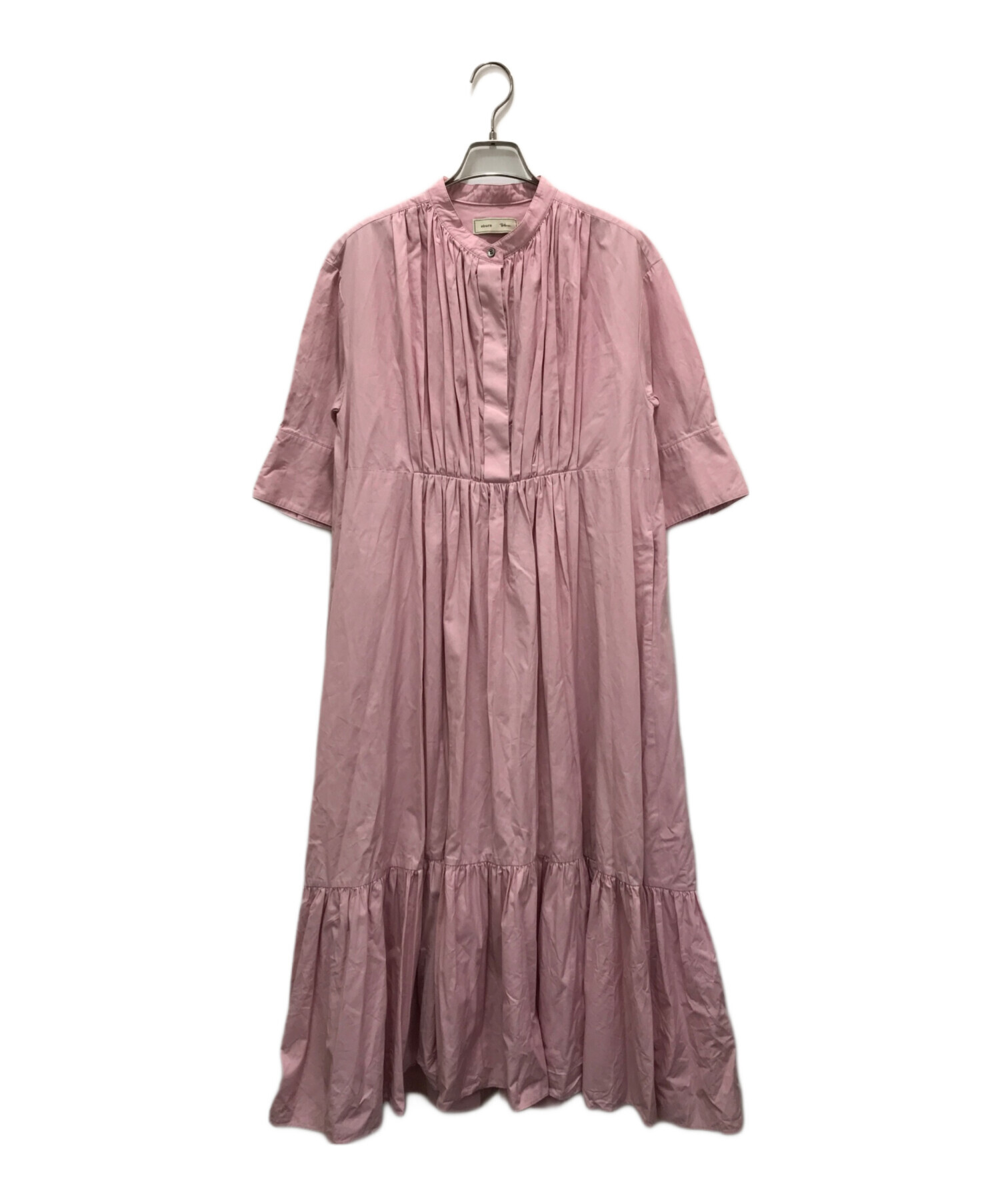 エブール ボタニカルリネンワンピース ロンハーマン別注ピンク 長袖 リボン