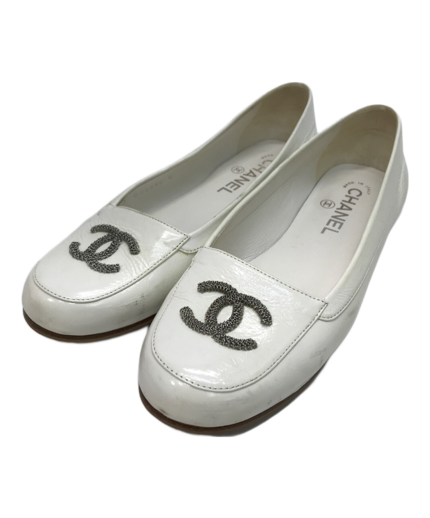 中古・古着通販】CHANEL (シャネル) ココマークフラットパンプス 
