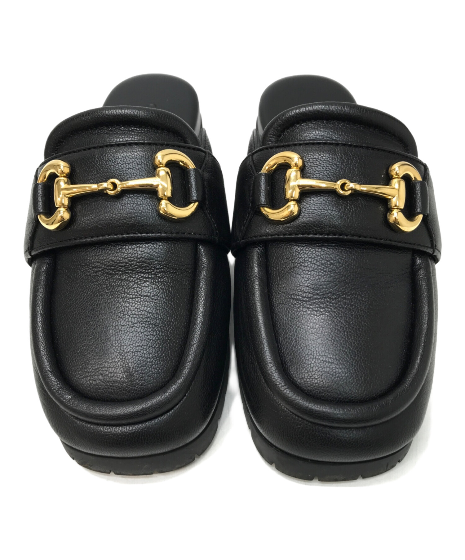 中古・古着通販】GUCCI (グッチ) ホースビットミュール ブラック 