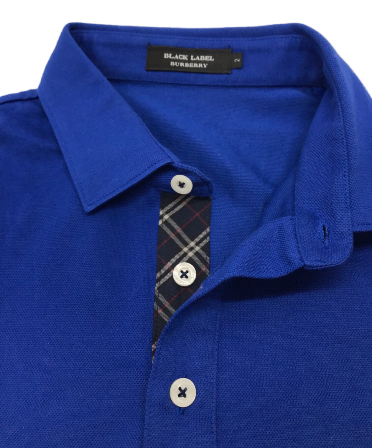 BURBERRY BLACK LABEL (バーバリーブラックレーベル) ポロシャツ ブルー サイズ:SIZE 2