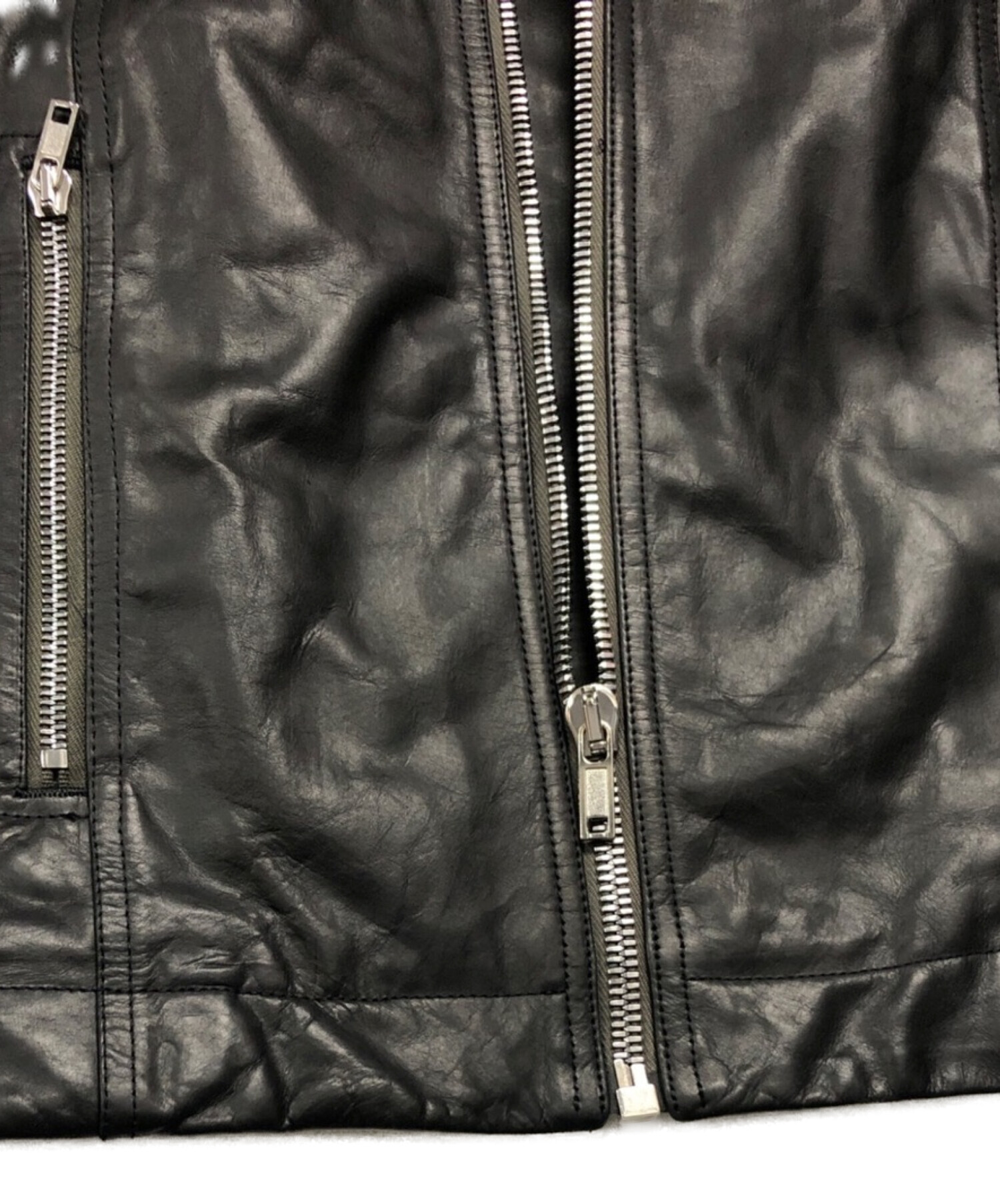 RICK OWENS (リック・オウエンス) LGW LEATHER Jacket ブラック サイズ:38