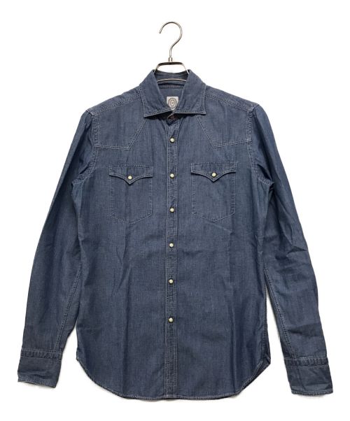 美品ボルゾネッラ BOLZONELLA  ウエスタンシャツ   M インディゴ BOLZONELLA ボルゾネッラ シャツ 美品 BOLZONELLA（ボルゾネッラ