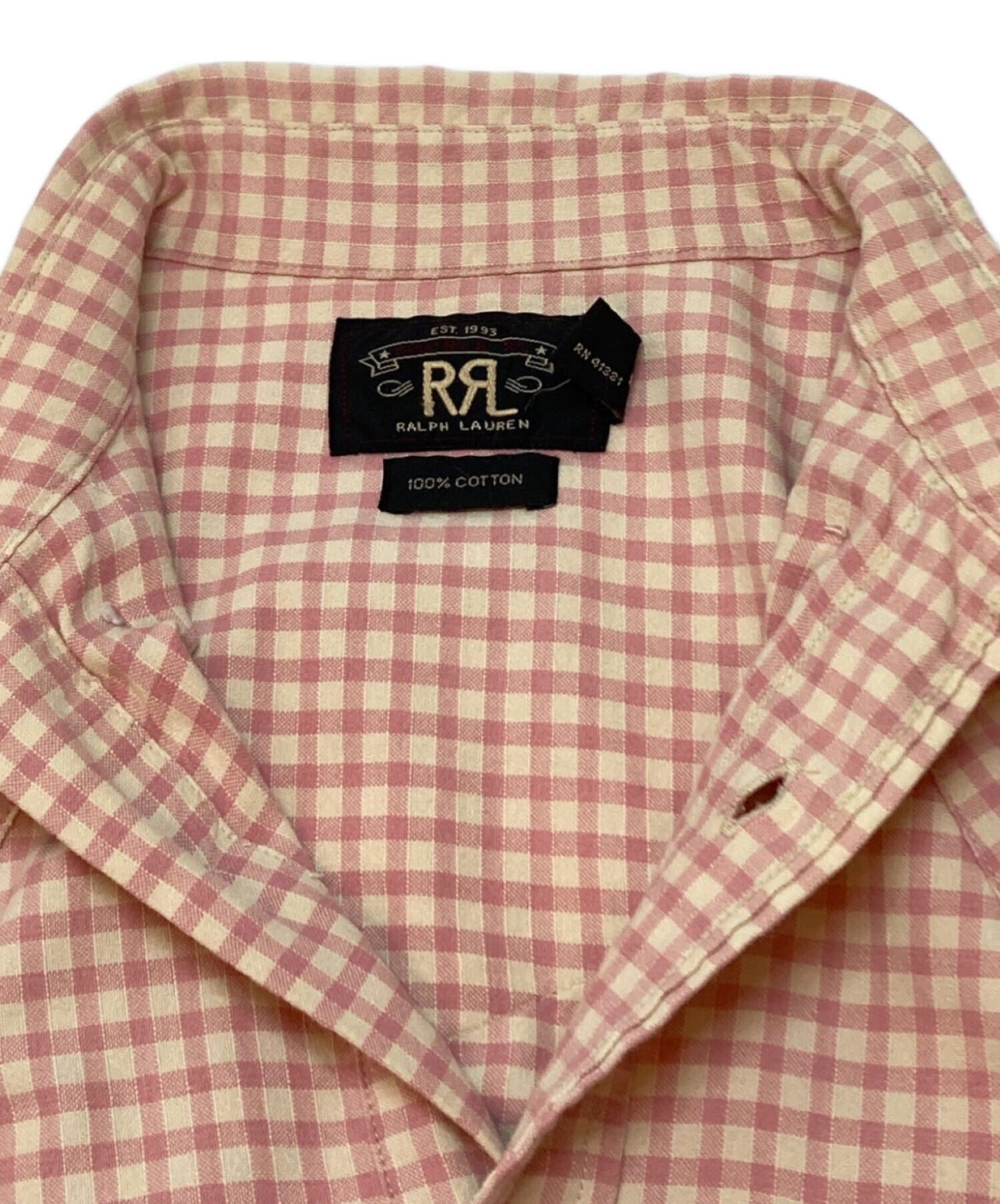 中古・古着通販】RRL (ダブルアールエル) チェックシャツ ピンク 