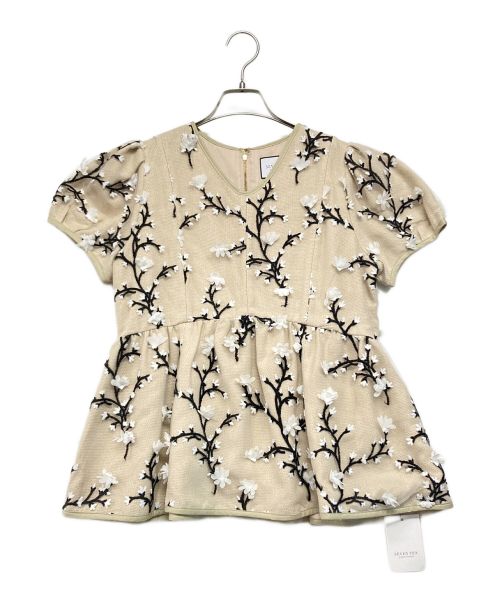 一度のみ着用/極美品】セブンテンバイミホカワヒトツイード刺繍トップスS