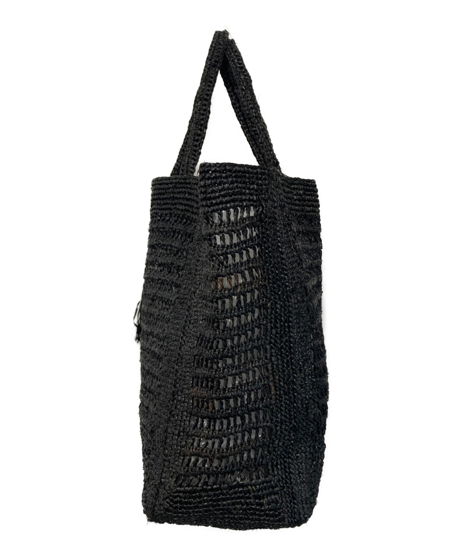 MAISON N.H. PARIS ブラック　ラフィアトートバック MAISON N.H PARIS（メゾンエヌアッシュパリ）のかごバッグ AVRIL｜送料