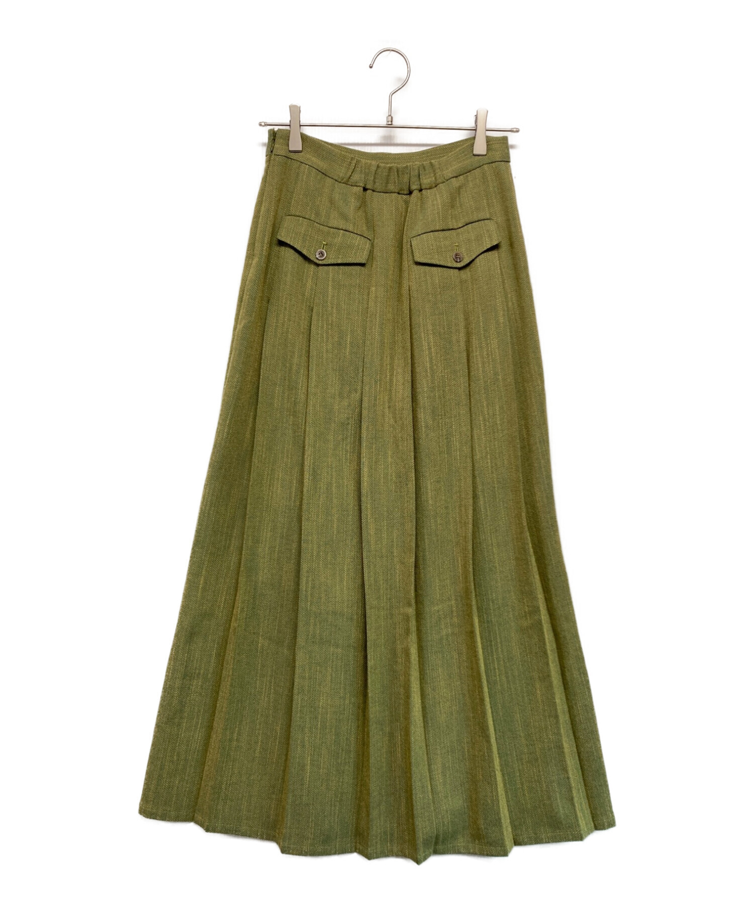 30s Front Pleat Skirt - Olive Herringbone – House of Foxy 