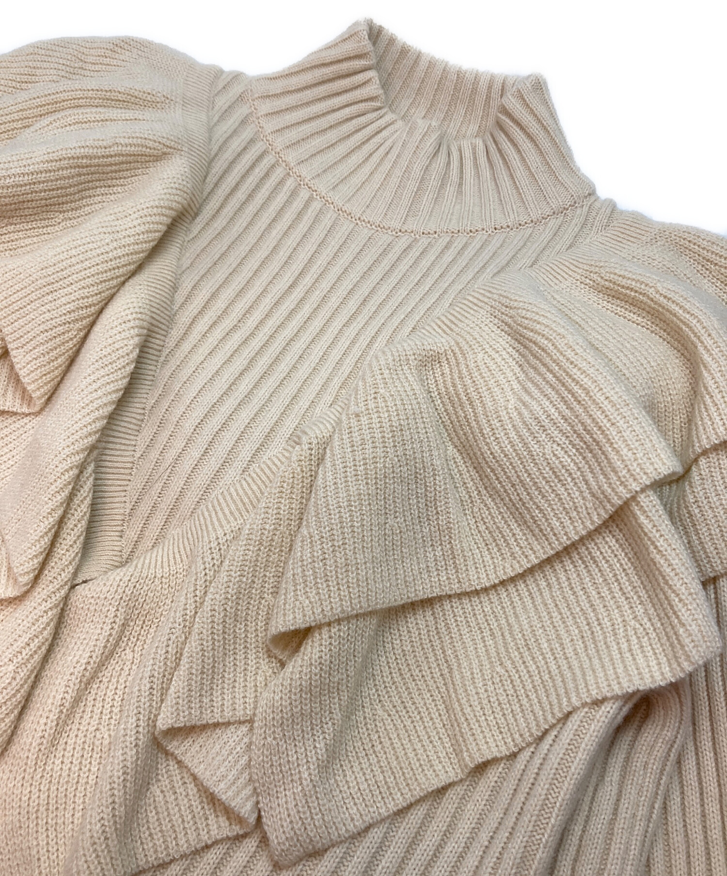 中古・古着通販】iNtimite (アンティミテ) Rib Frill High neck Knit 